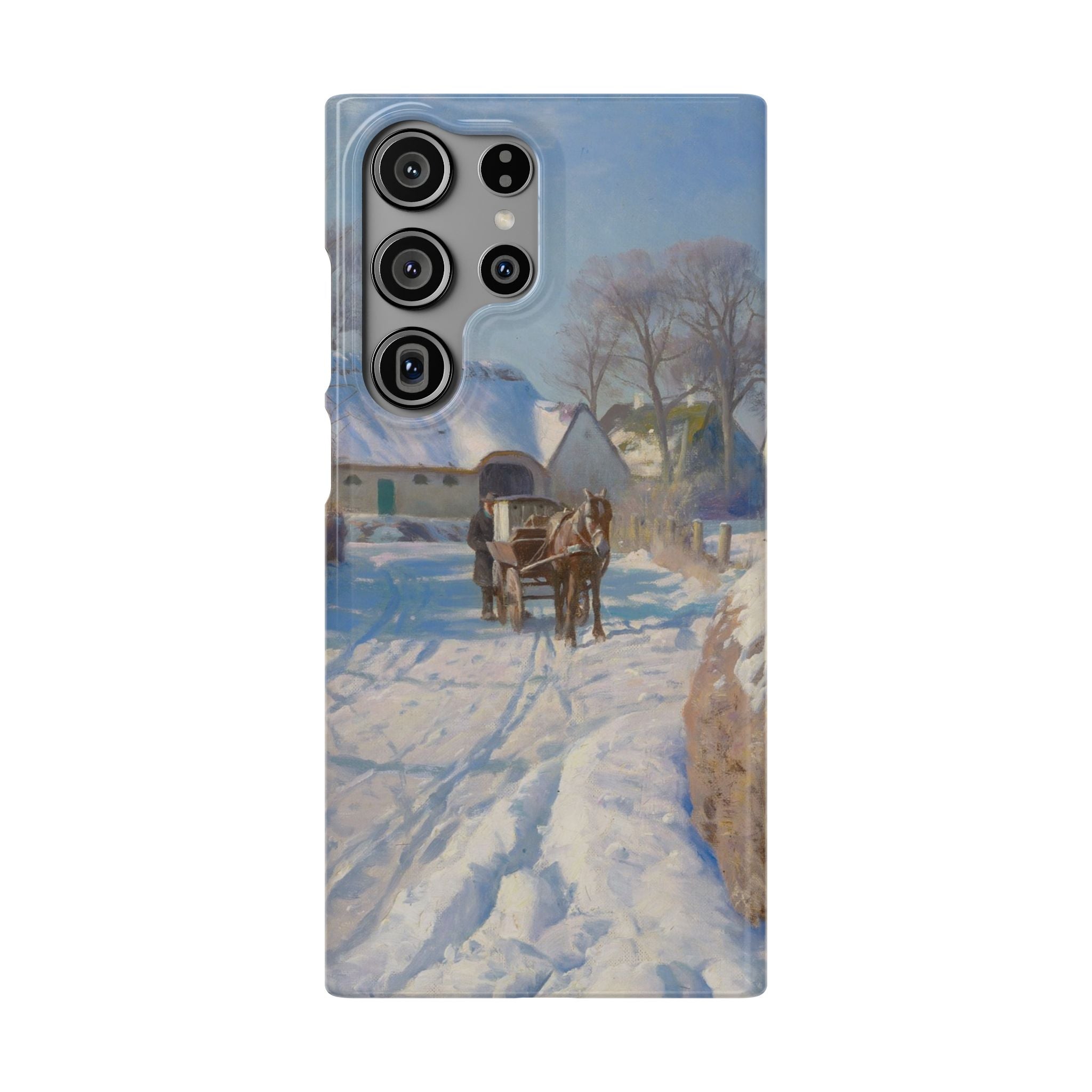 A village in the snow by Peder Mork Monsted - Samsung Slim Case