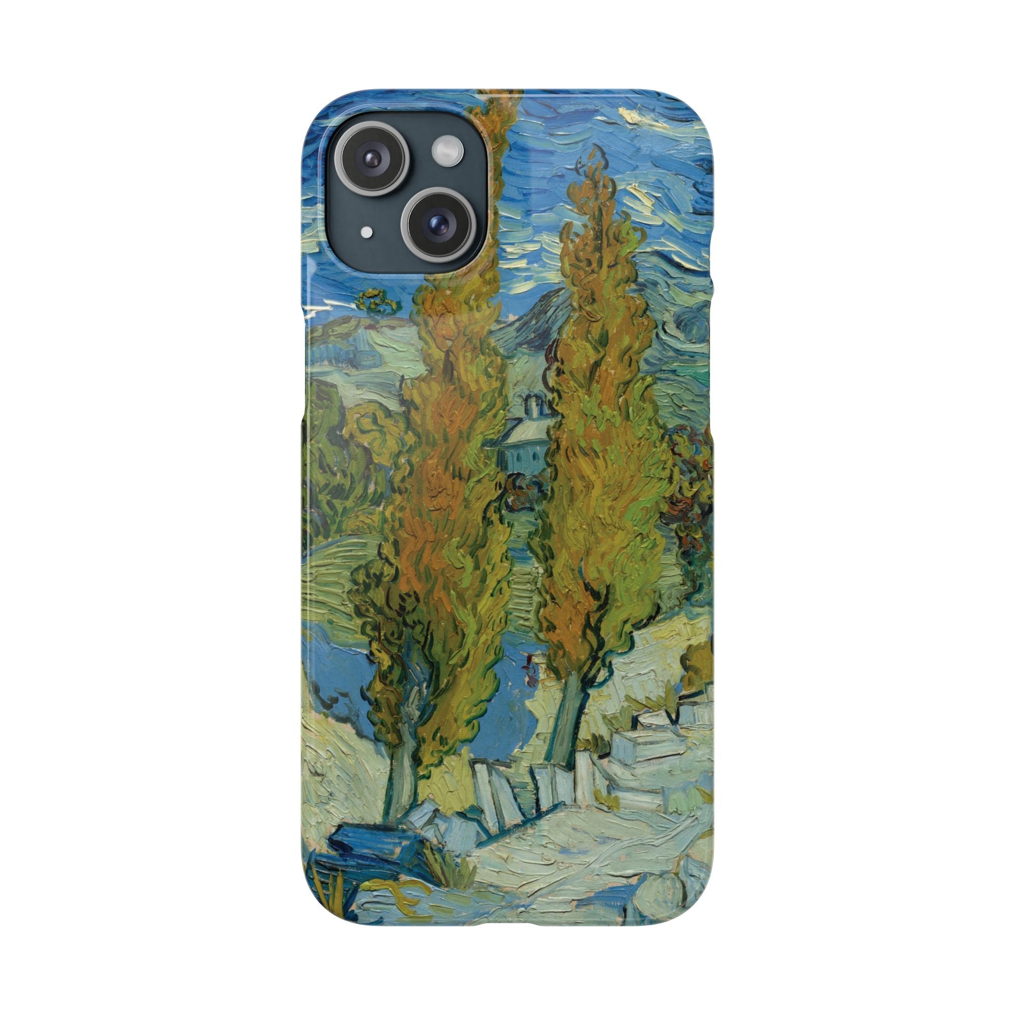 Two Poplars in the Alpilles near Saint-Rémy by Vincent van Gogh - iPhone Slim Case