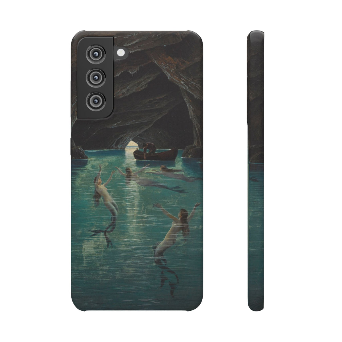 Fisherman and Mermaids in the Blue Grotto on Capri by Hermann Corrodi - Samsung Slim Case