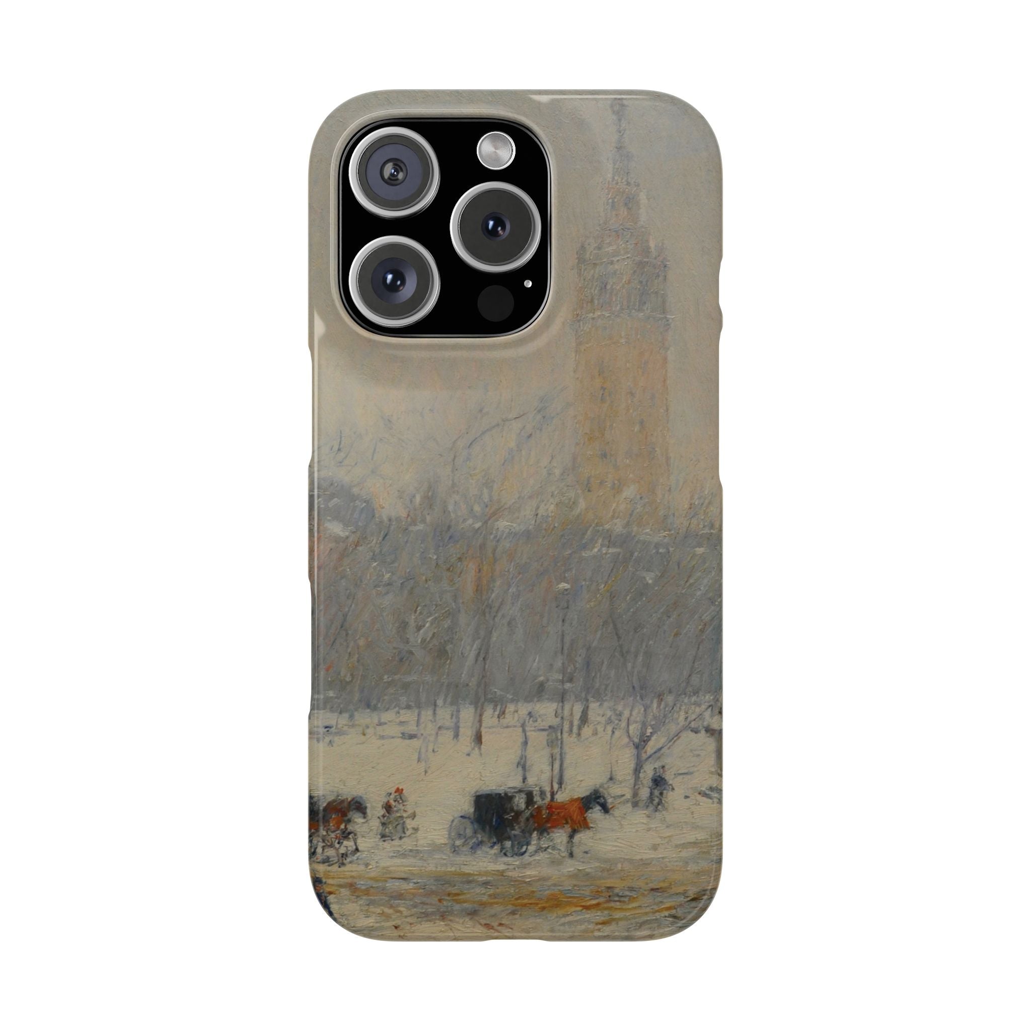 Snowstorm, Madison Square by Childe Hassam - iPhone Slim Case