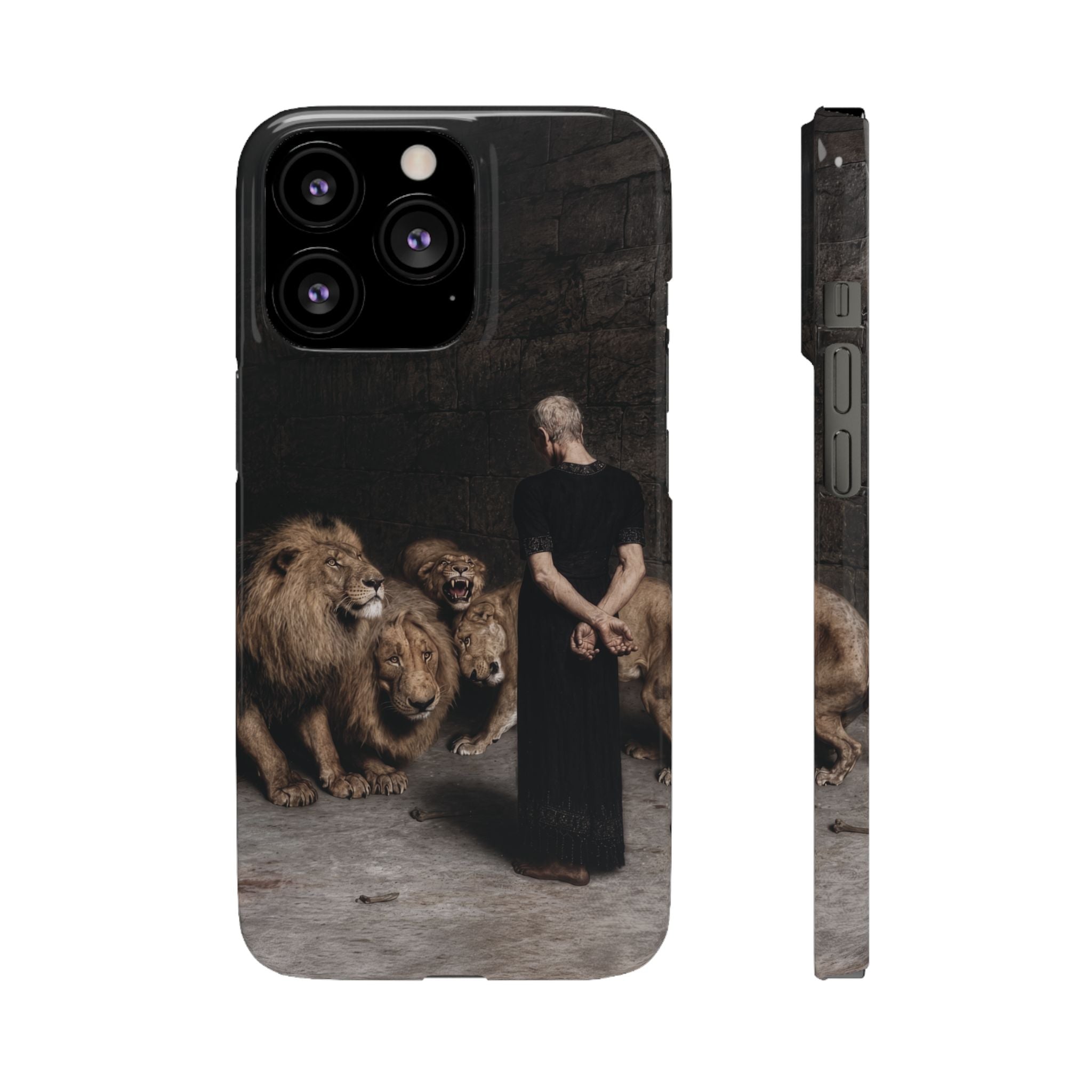 Daniel in the Lion's Den by Briton Riviere - iPhone Slim Case