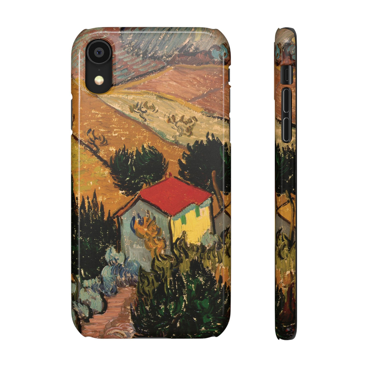 Landscape with House and Ploughman by Vincent van Gogh - iPhone Slim Case