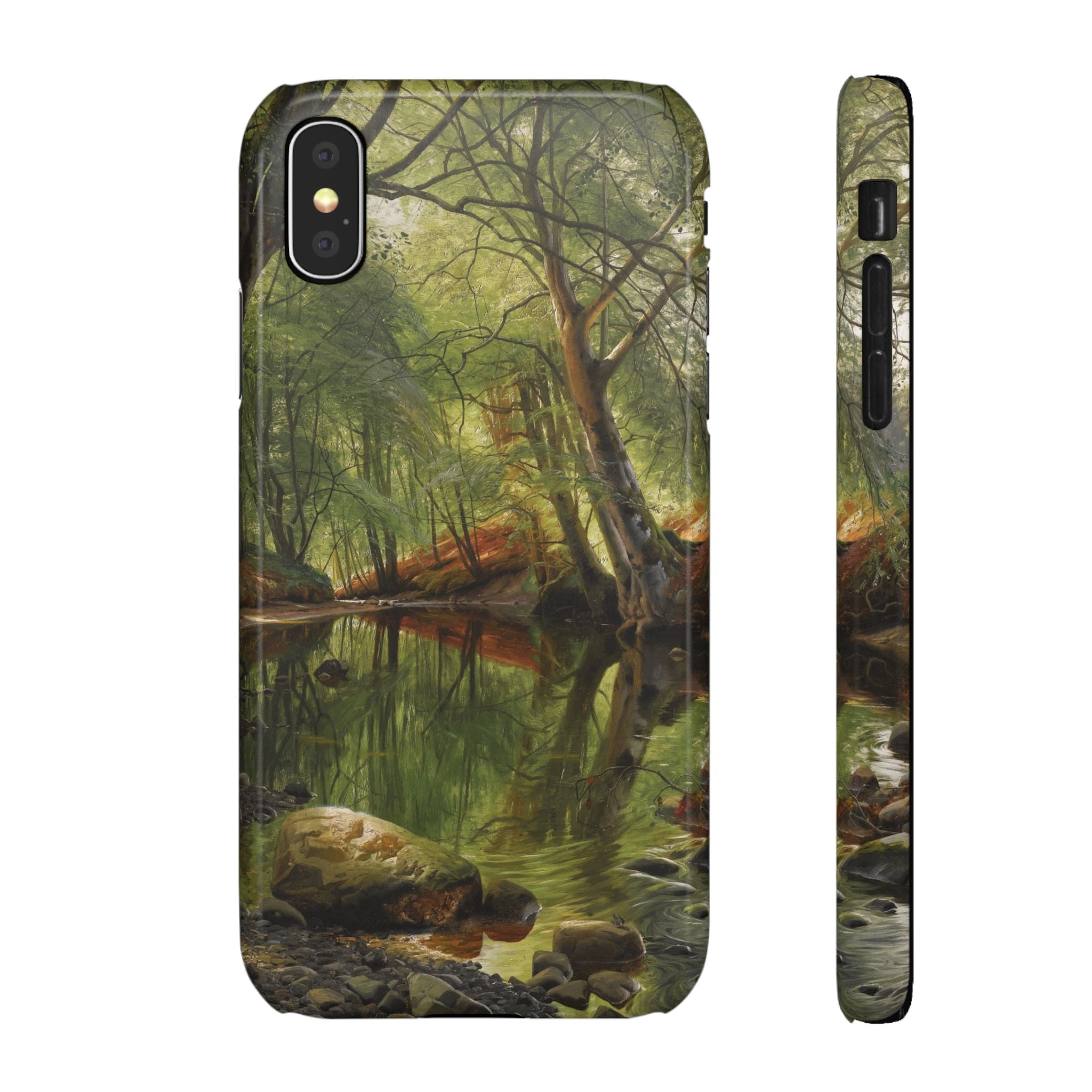 A woodland stream by Peder Mork Monsted - iPhone Slim Case