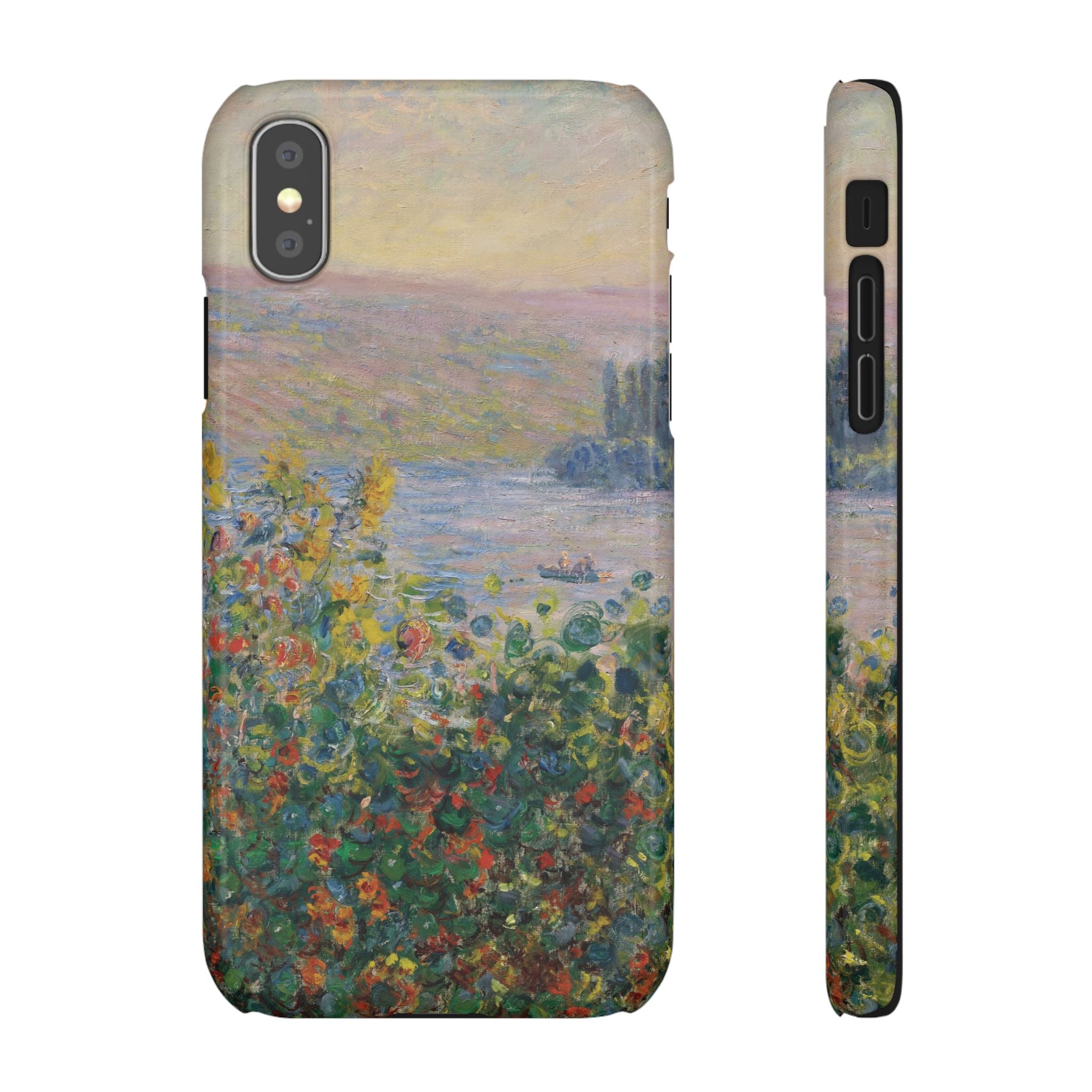Flower Beds at Vétheuil by Claude Monet - iPhone Slim Case