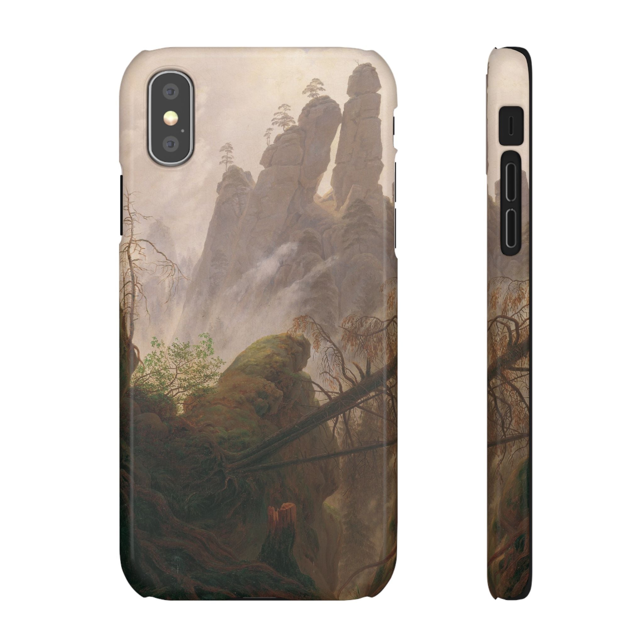 Rocky Landscape in the Elbe Sandstone Mountains by Caspar David Friedrich - iPhone Slim Case