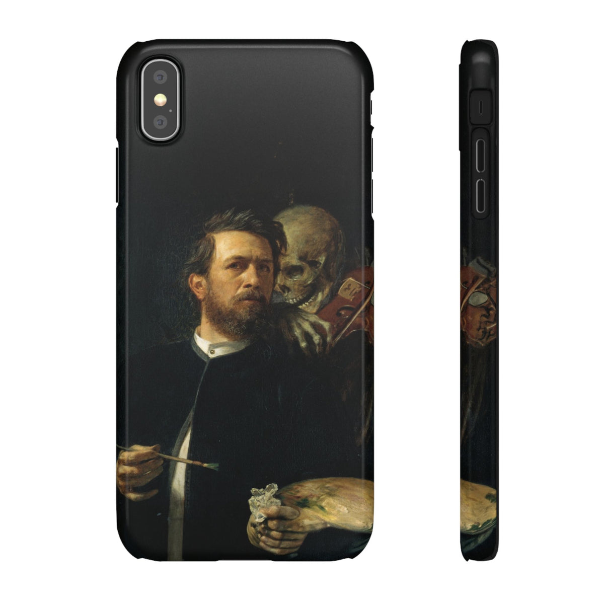 Self Portrait with Death Playing the Fiddle by Arnold Böcklin - iPhone Slim Case