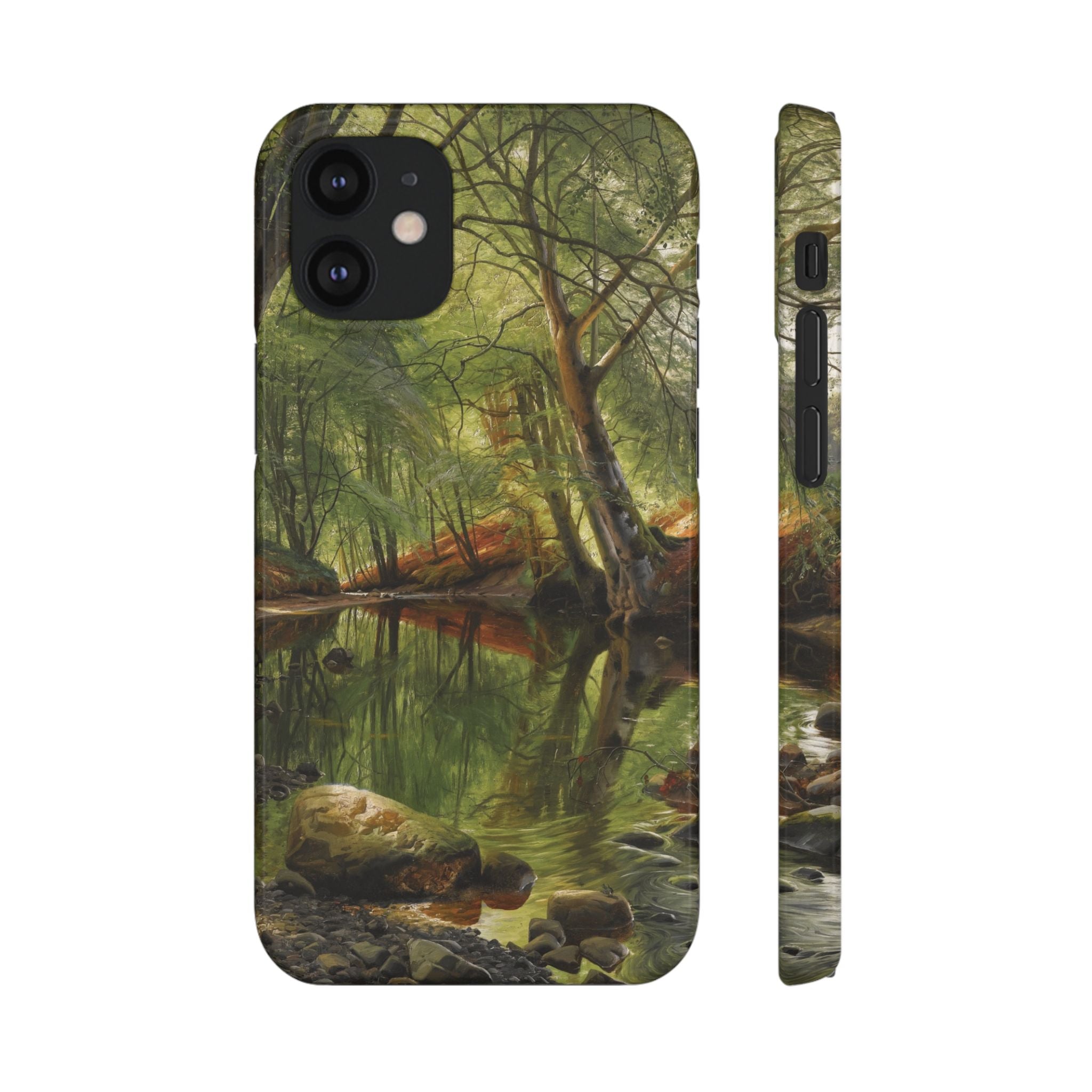 A woodland stream by Peder Mork Monsted - iPhone Slim Case