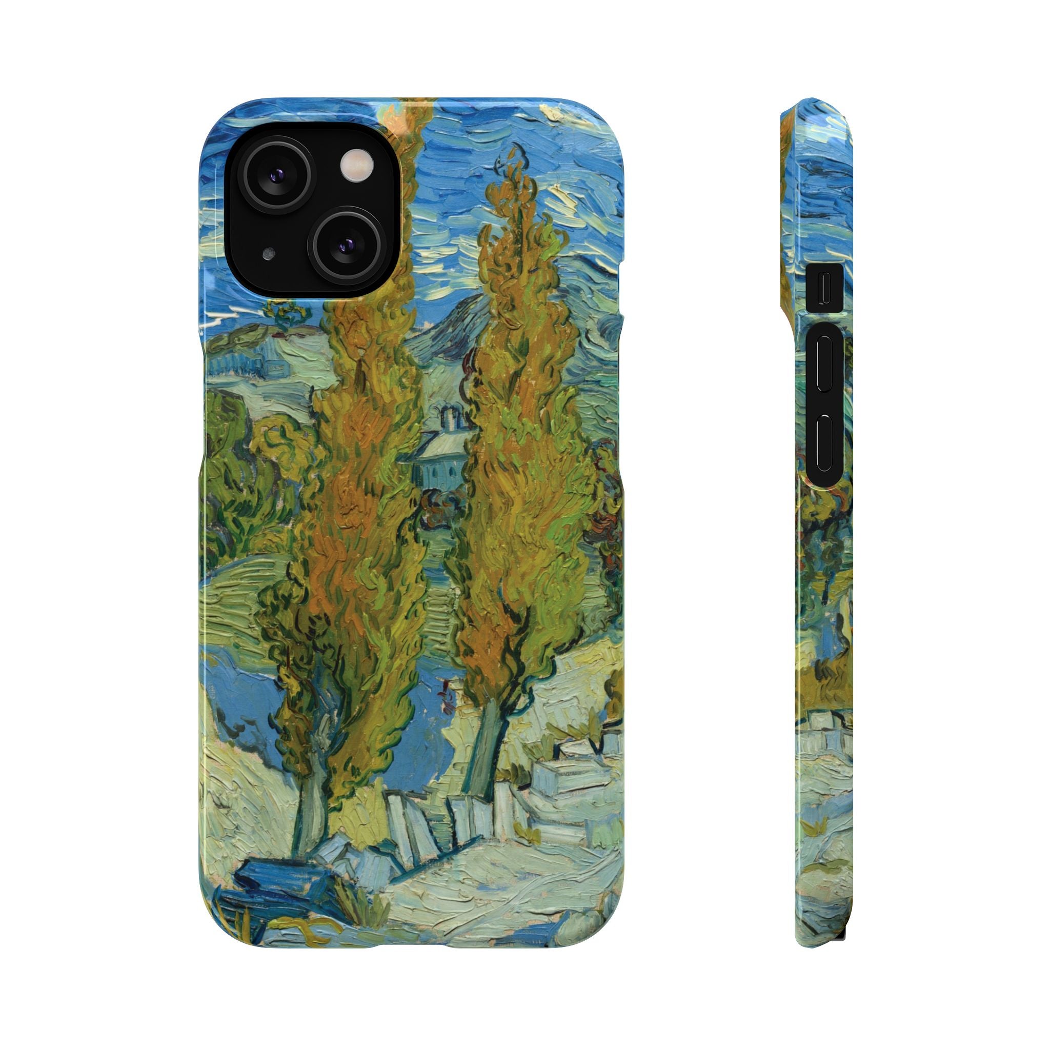 Two Poplars in the Alpilles near Saint-Rémy by Vincent van Gogh - iPhone Slim Case