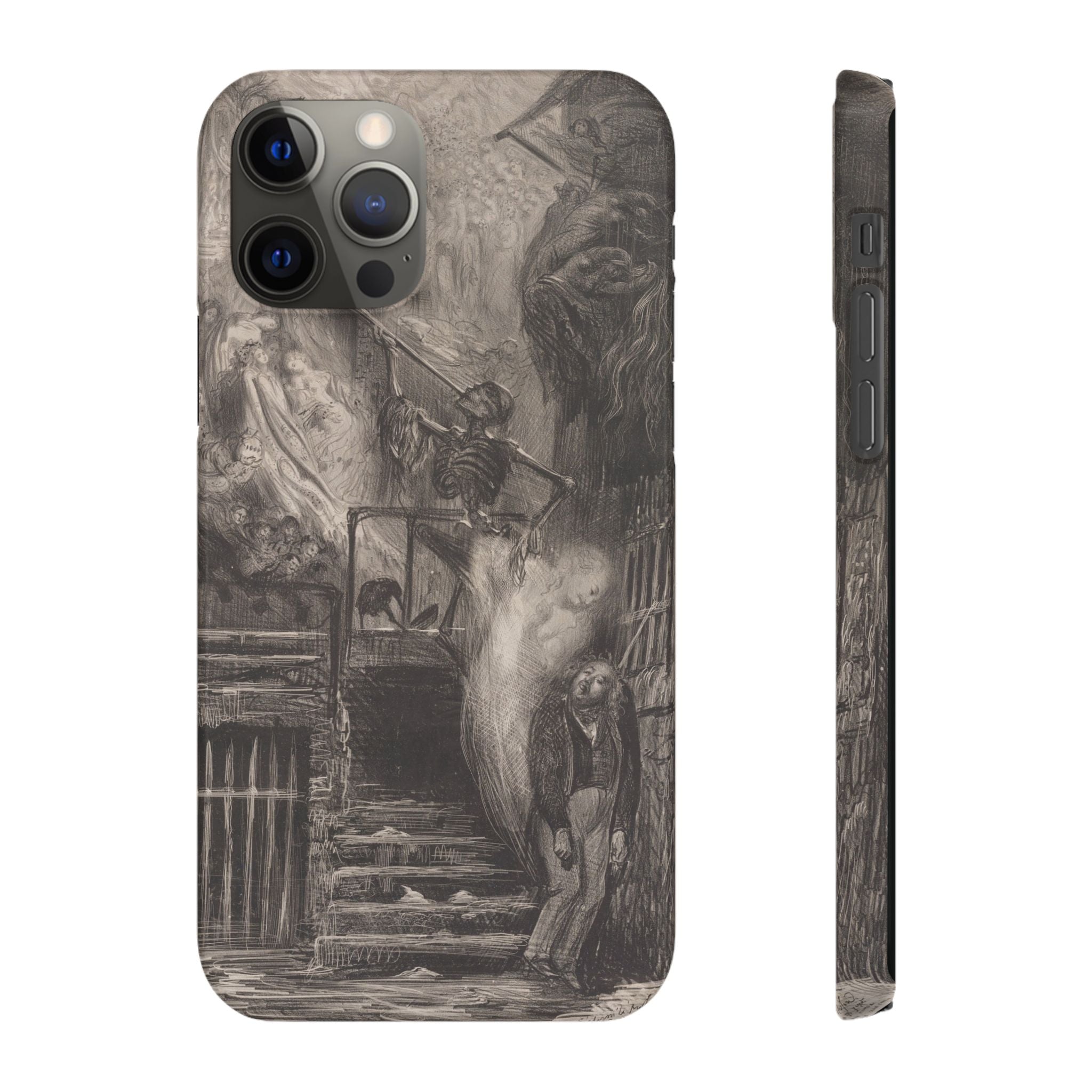 La Rue de la Vieille Lanterne (The Suicide of Gérard de Nerval) by Gustave Doré - iPhone Slim Case