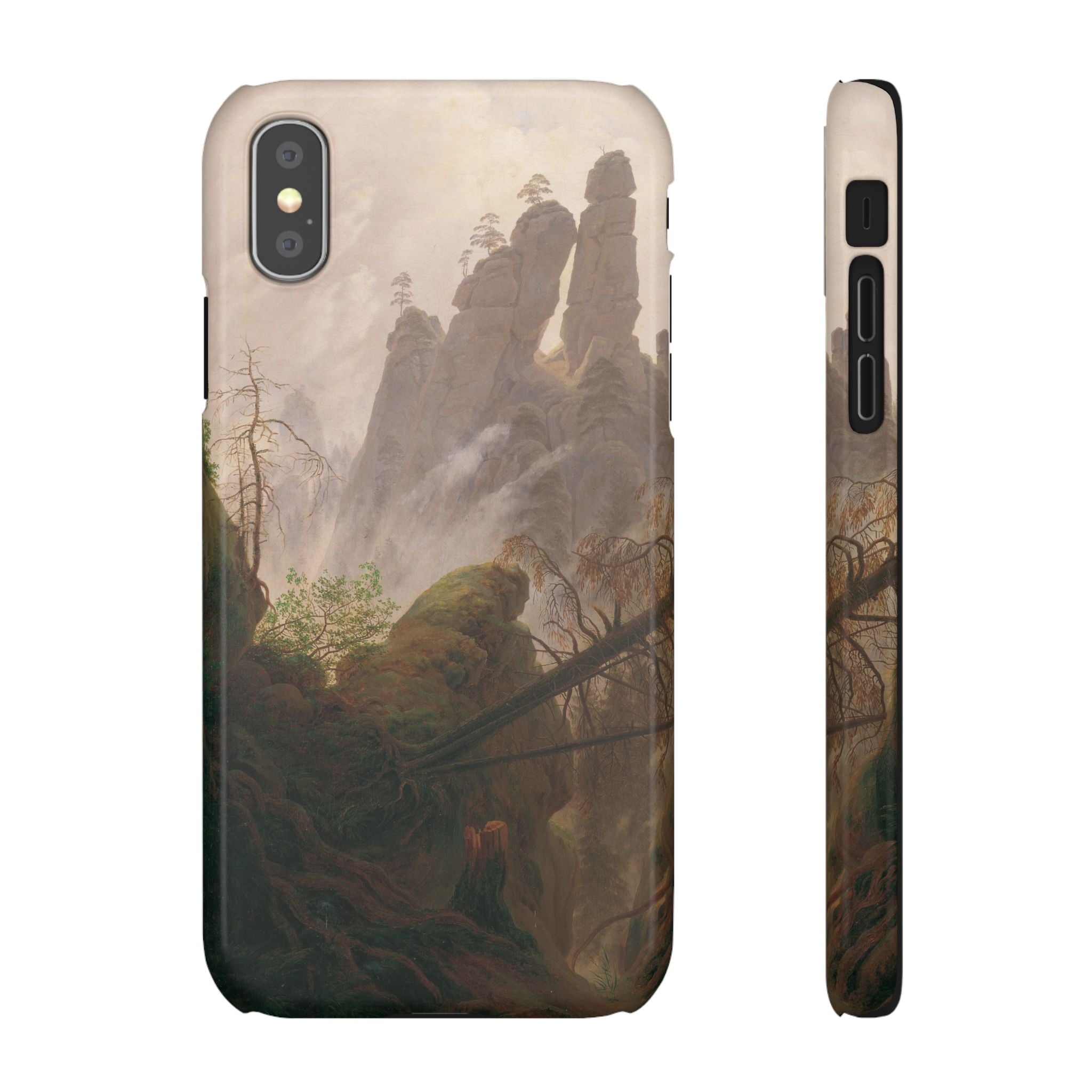 Rocky Landscape in the Elbe Sandstone Mountains by Caspar David Friedrich - iPhone Slim Case