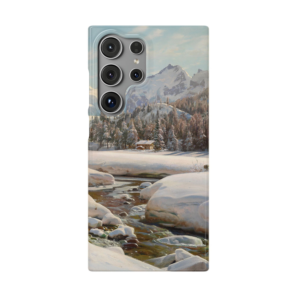 Winter landscape in Switzerland near Engadin by Peder Mork Monsted - Samsung Slim Case