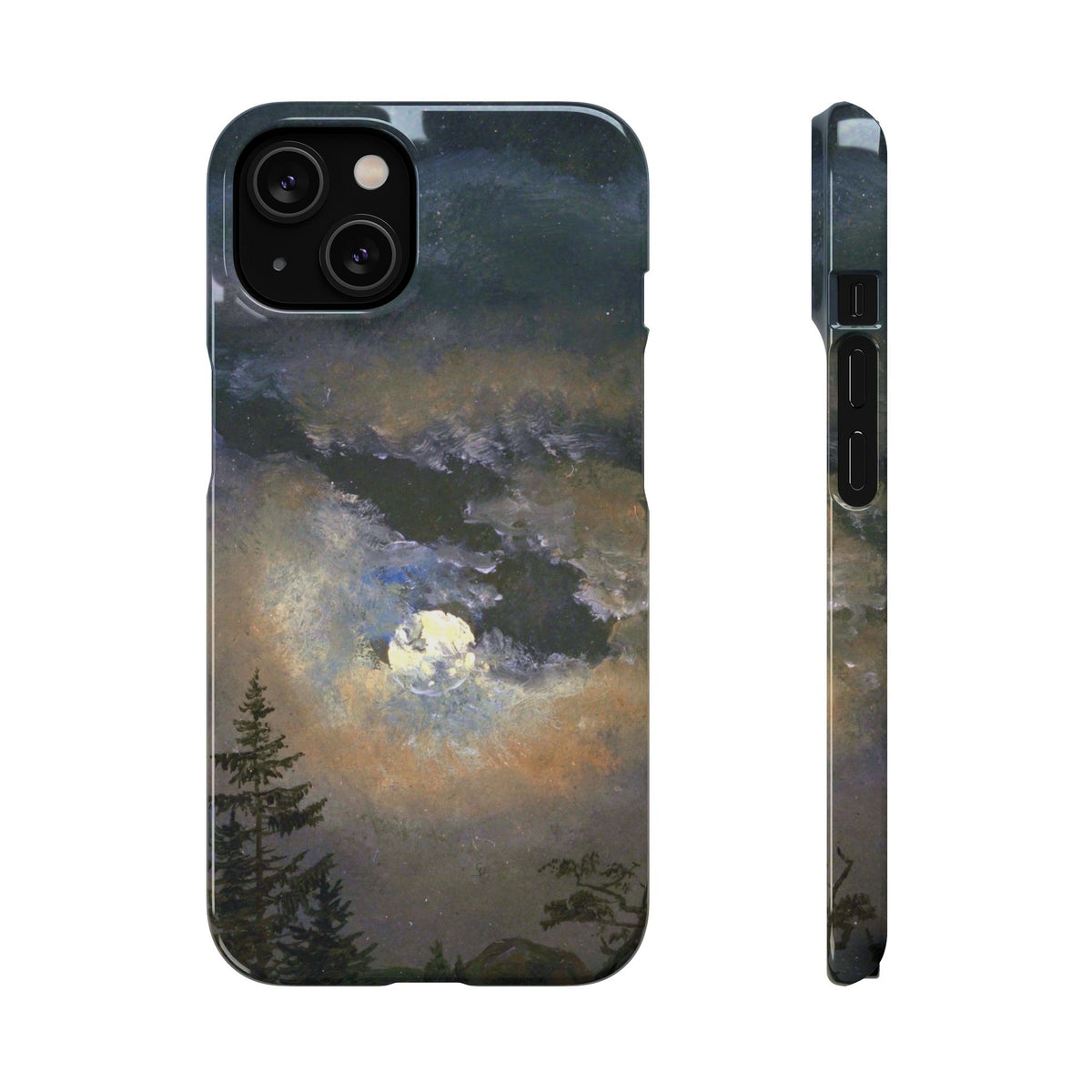 Study of a Cloud and Landscape by Moonlight by Johan Dahl - iPhone Slim Case