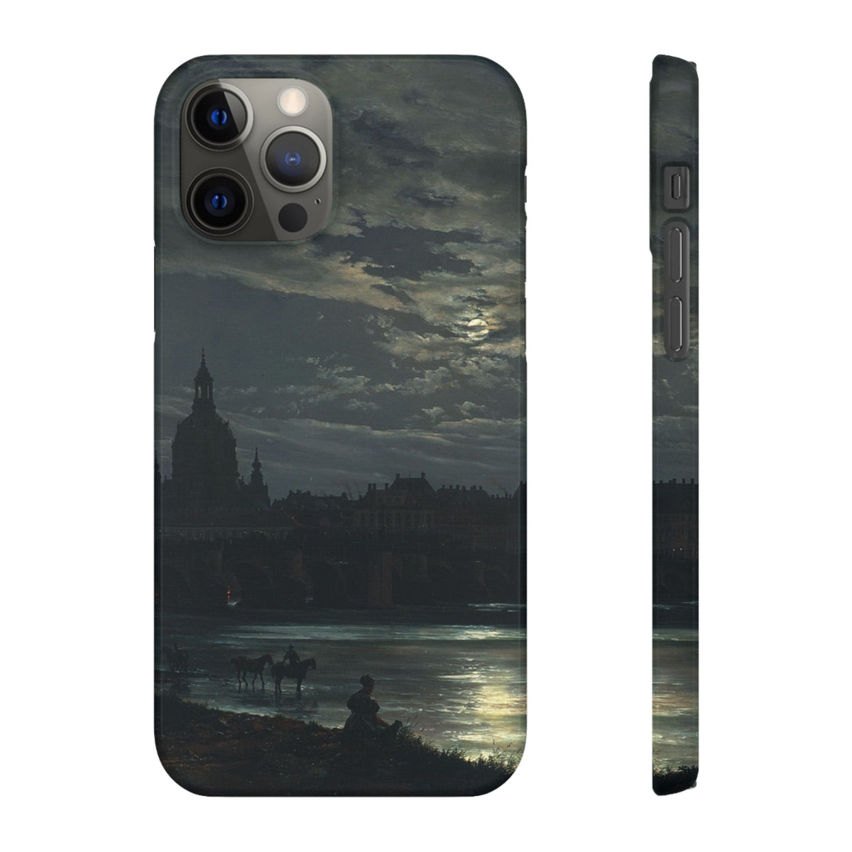 View of Dresden by Moonlight by Johan Dahl - iPhone Slim Case