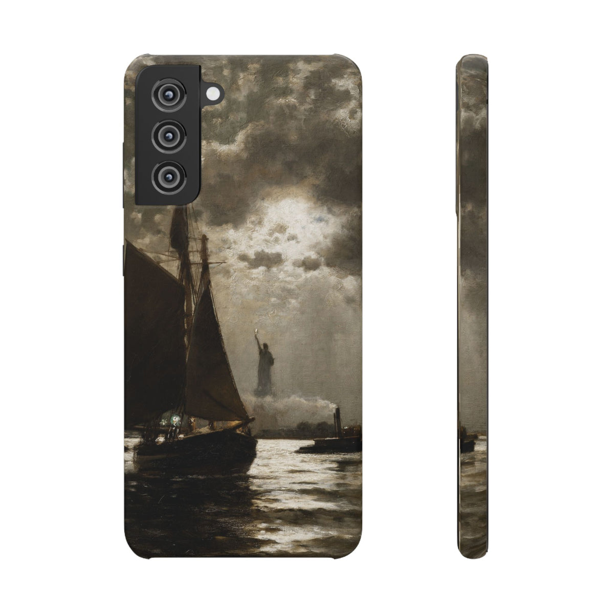 Nightfall over New York Harbor by Edward Moran - Samsung Slim Case