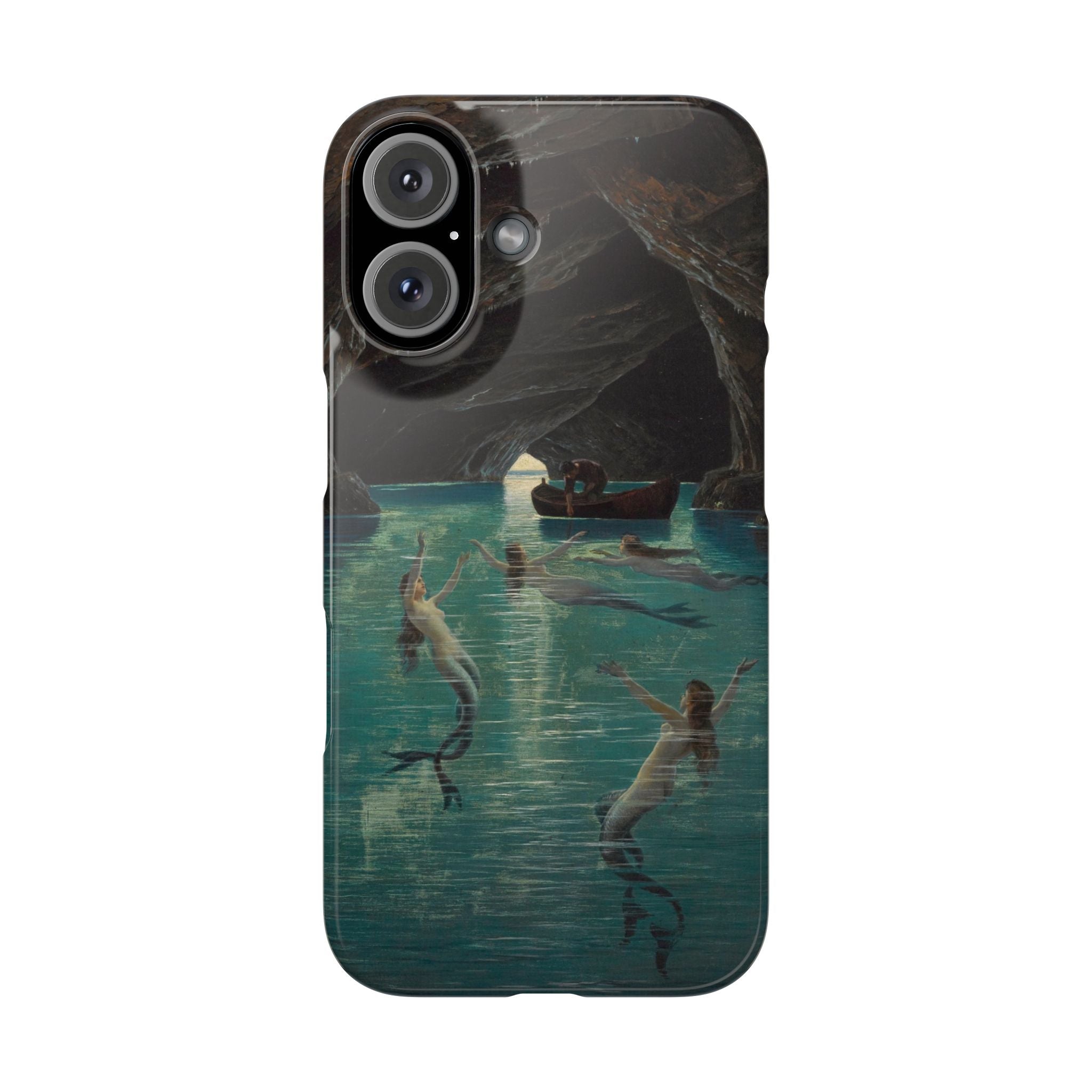 Fisherman and Mermaids in the Blue Grotto on Capri by Hermann Corrodi - iPhone Slim Case