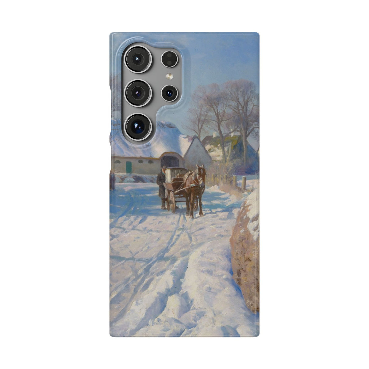 A village in the snow by Peder Mork Monsted - Samsung Slim Case