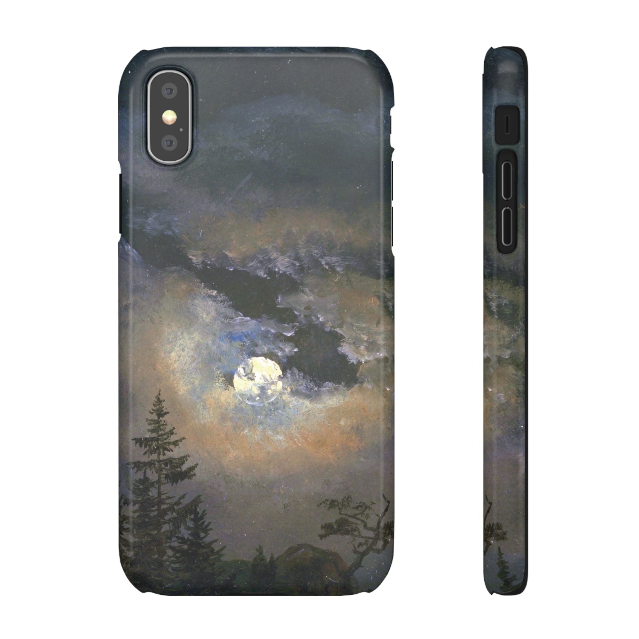 Study of a Cloud and Landscape by Moonlight by Johan Dahl - iPhone Slim Case