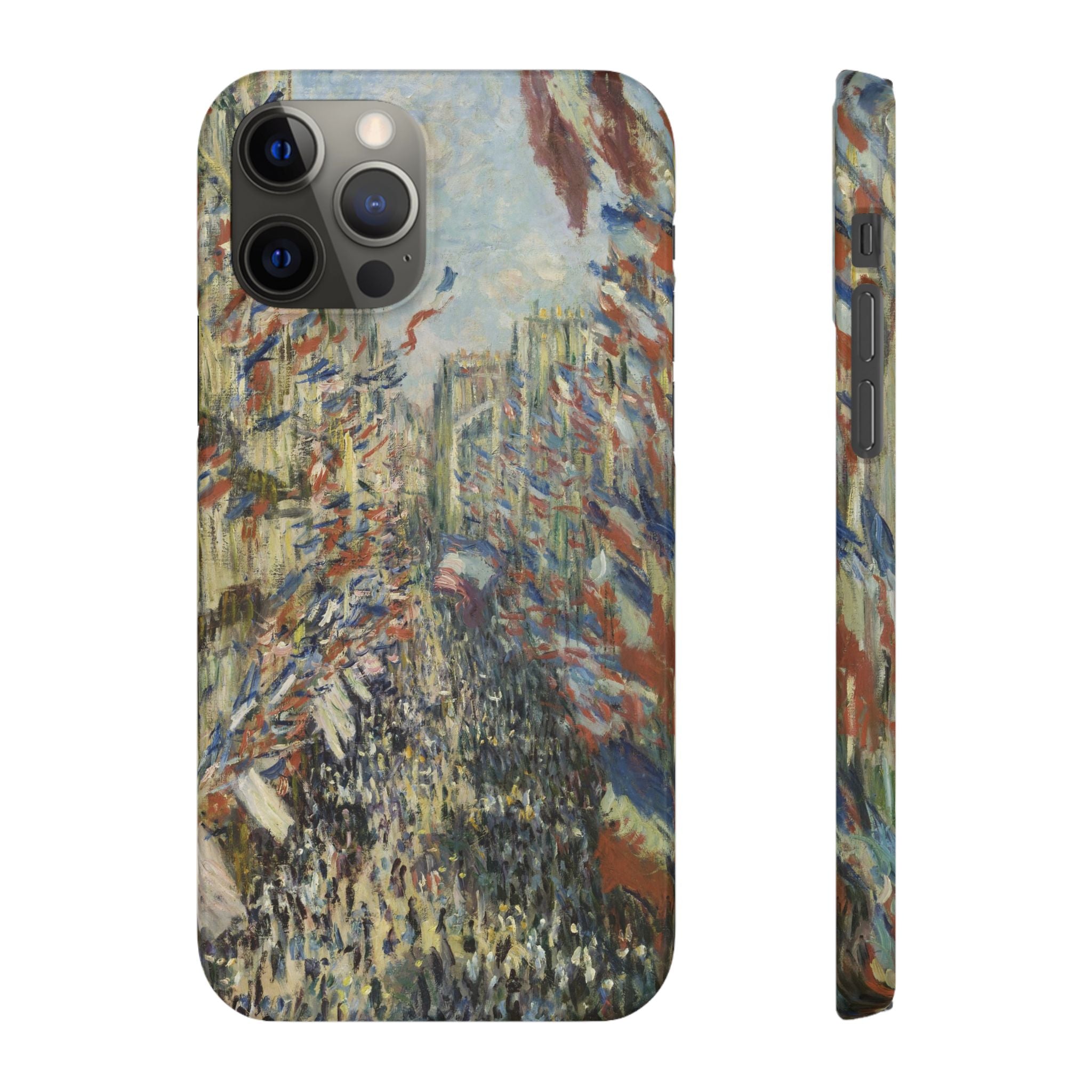 The Rue Montorgueil in Paris by Claude Monet - iPhone Slim Case