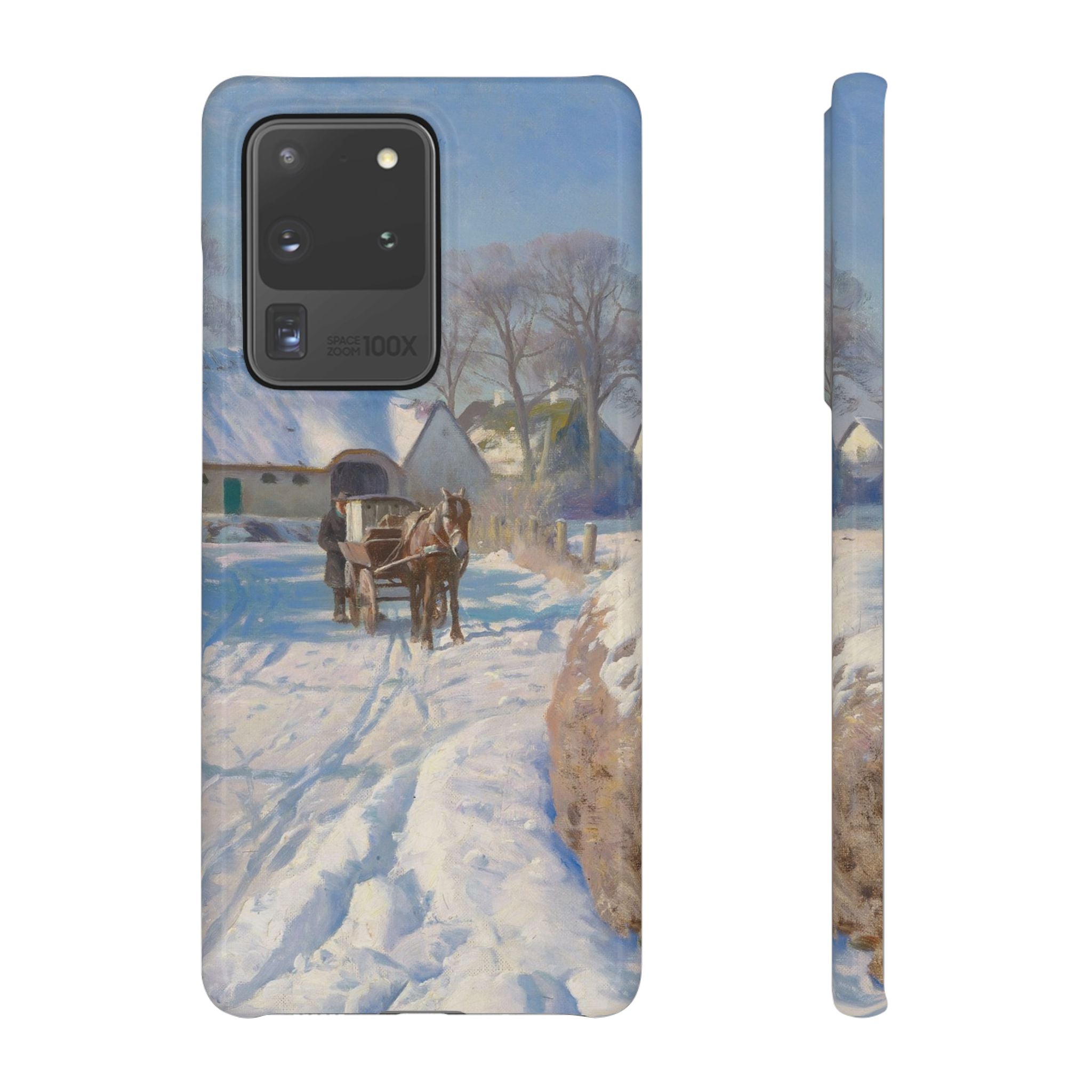 A village in the snow by Peder Mork Monsted - Samsung Slim Case