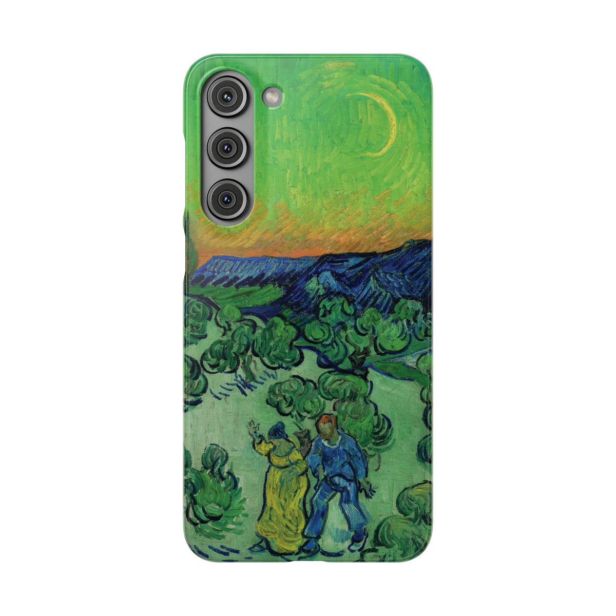 Landscape with Couple Walking and Crescent Moon by Vincent van Gogh - Samsung Slim Case