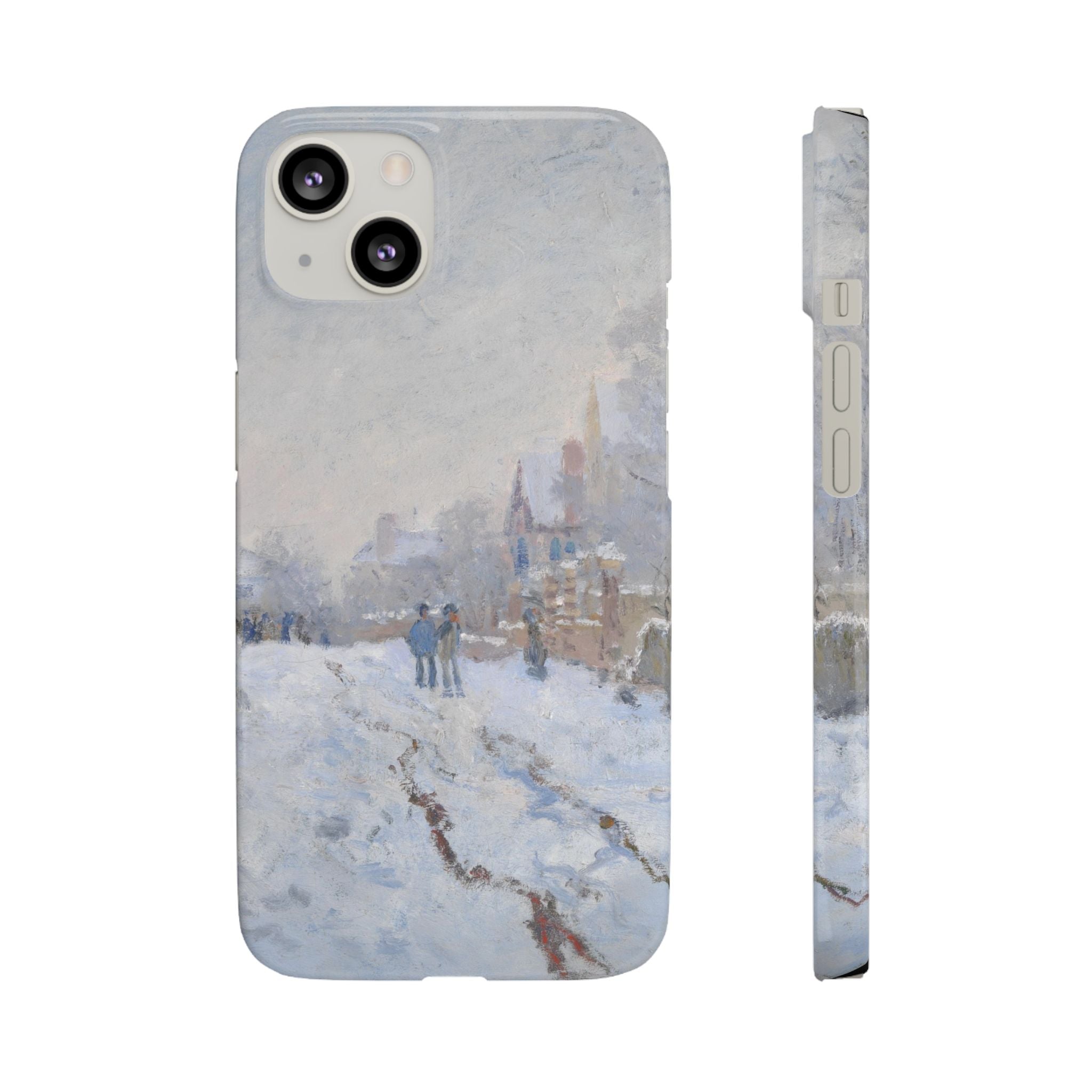 Snow Scene at Argenteuil by Claude Monet - iPhone Slim Case