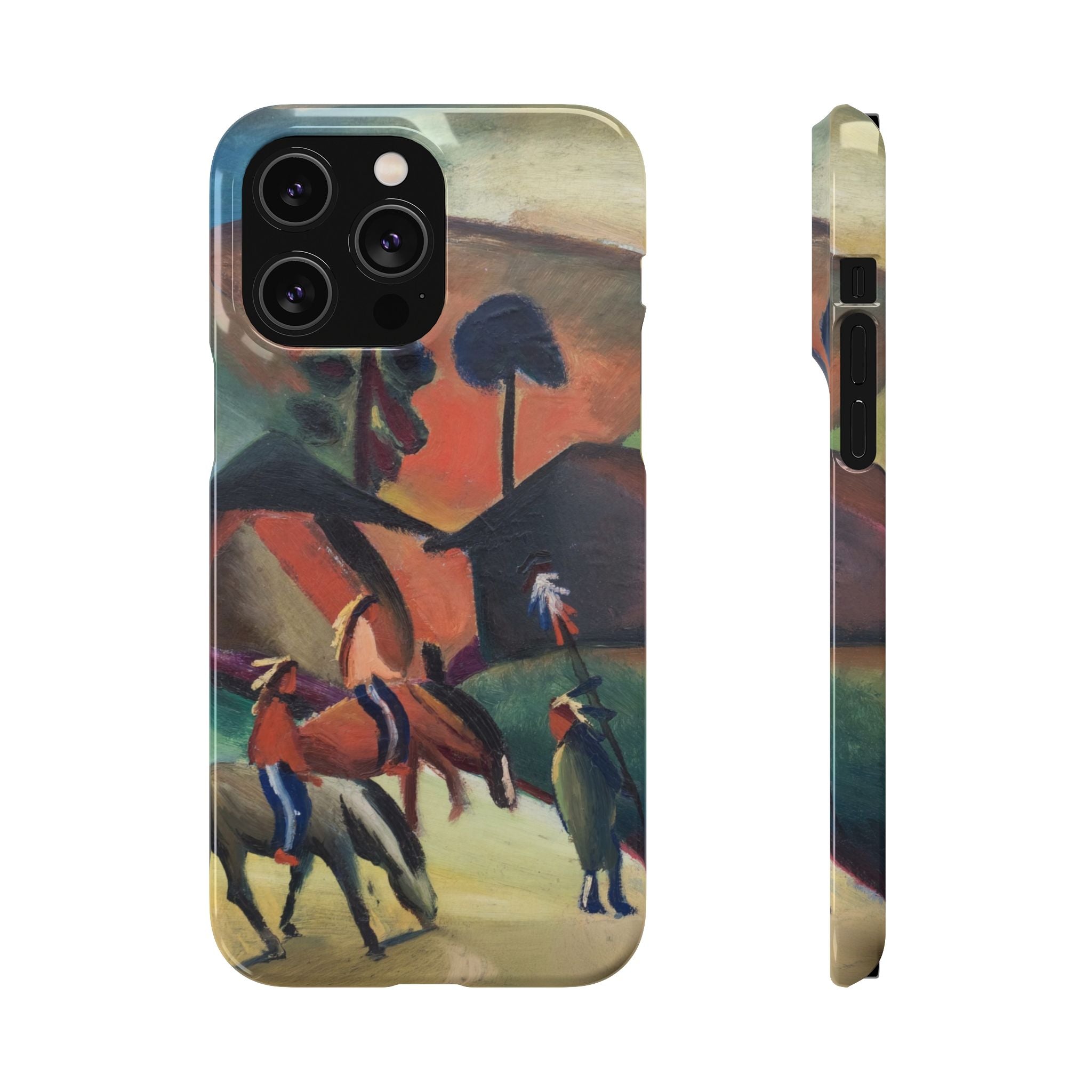 Indians on Horsebacks by August Macke - iPhone Slim Case