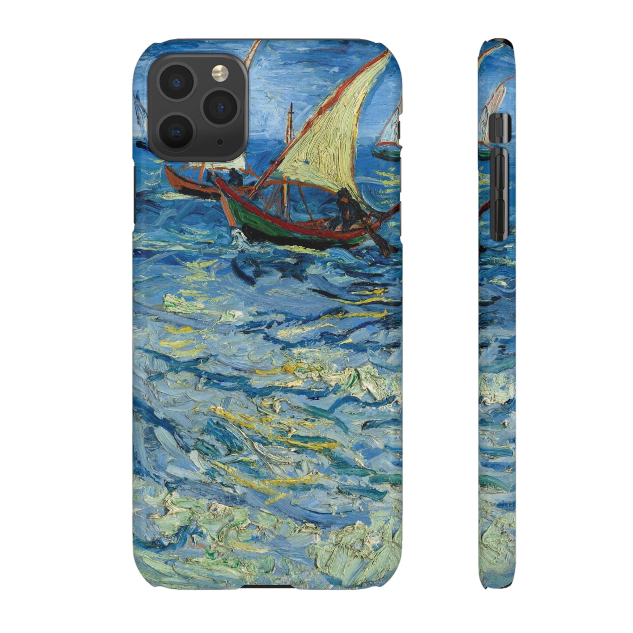 Fishing Boats at Sea by Vincent van Gogh - iPhone Slim Case
