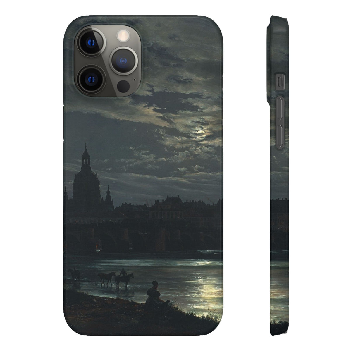 View of Dresden by Moonlight by Johan Dahl - iPhone Slim Case