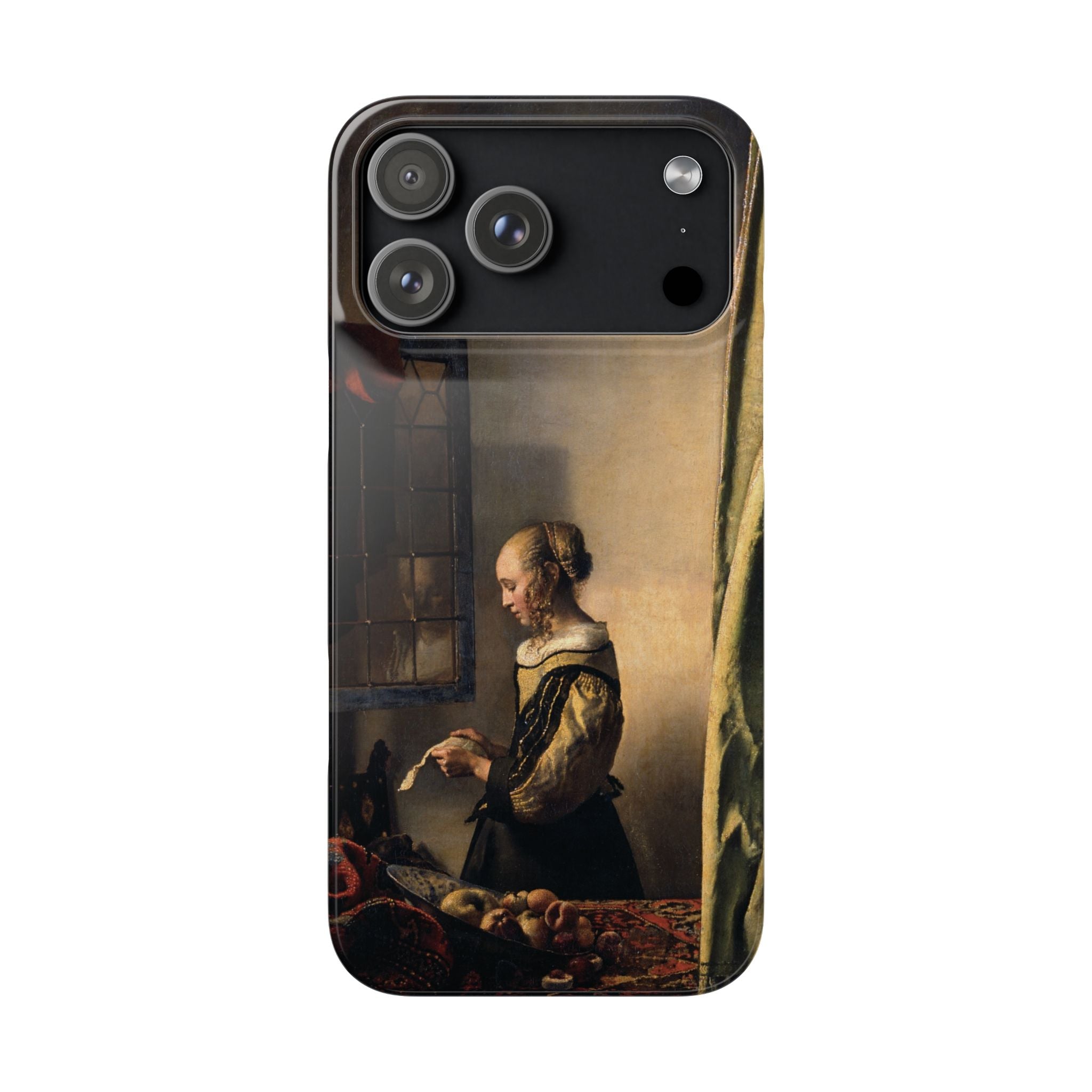 Girl Reading a Letter by an Open Window by Johannes Vermeer - iPhone Slim Case
