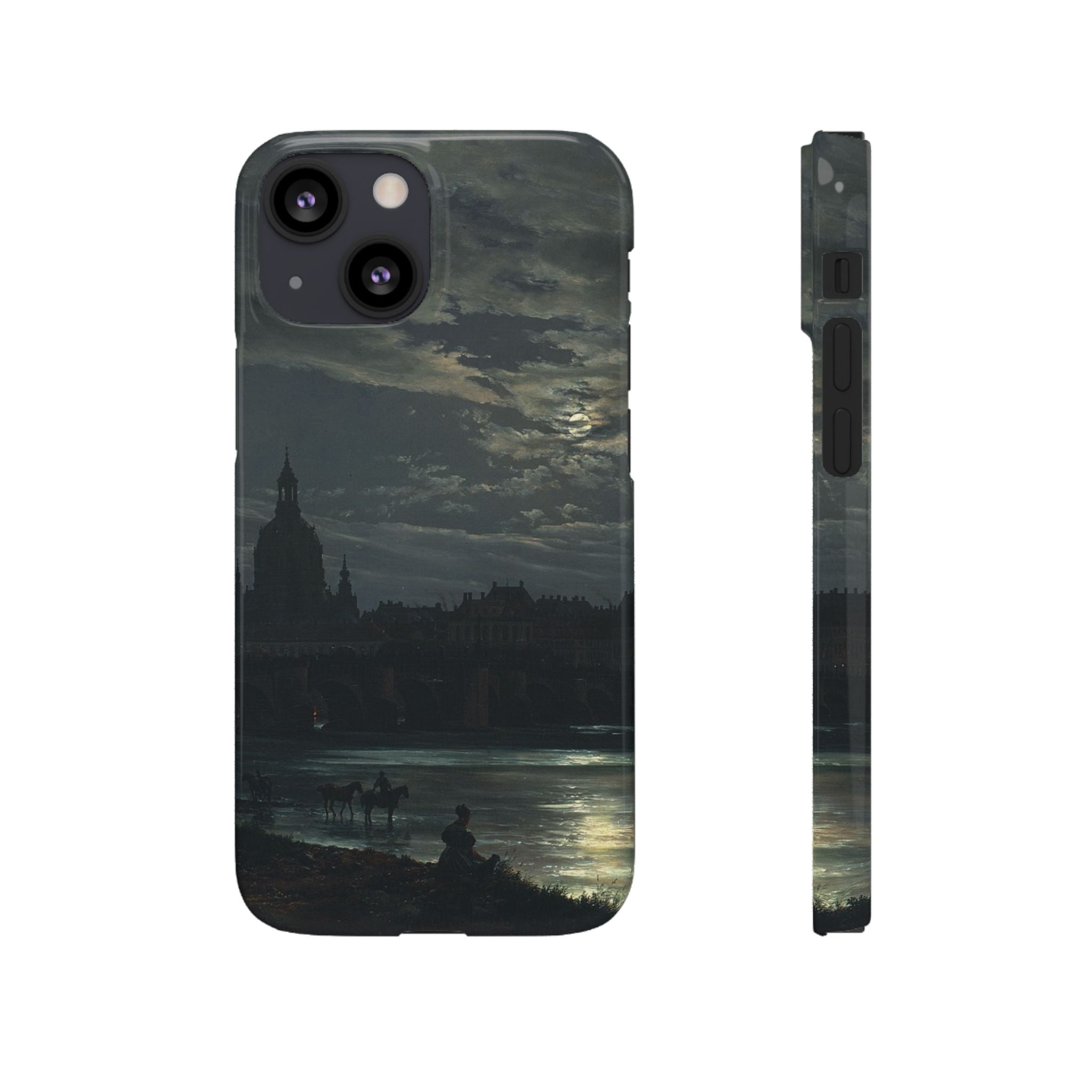 View of Dresden by Moonlight by Johan Dahl - iPhone Slim Case