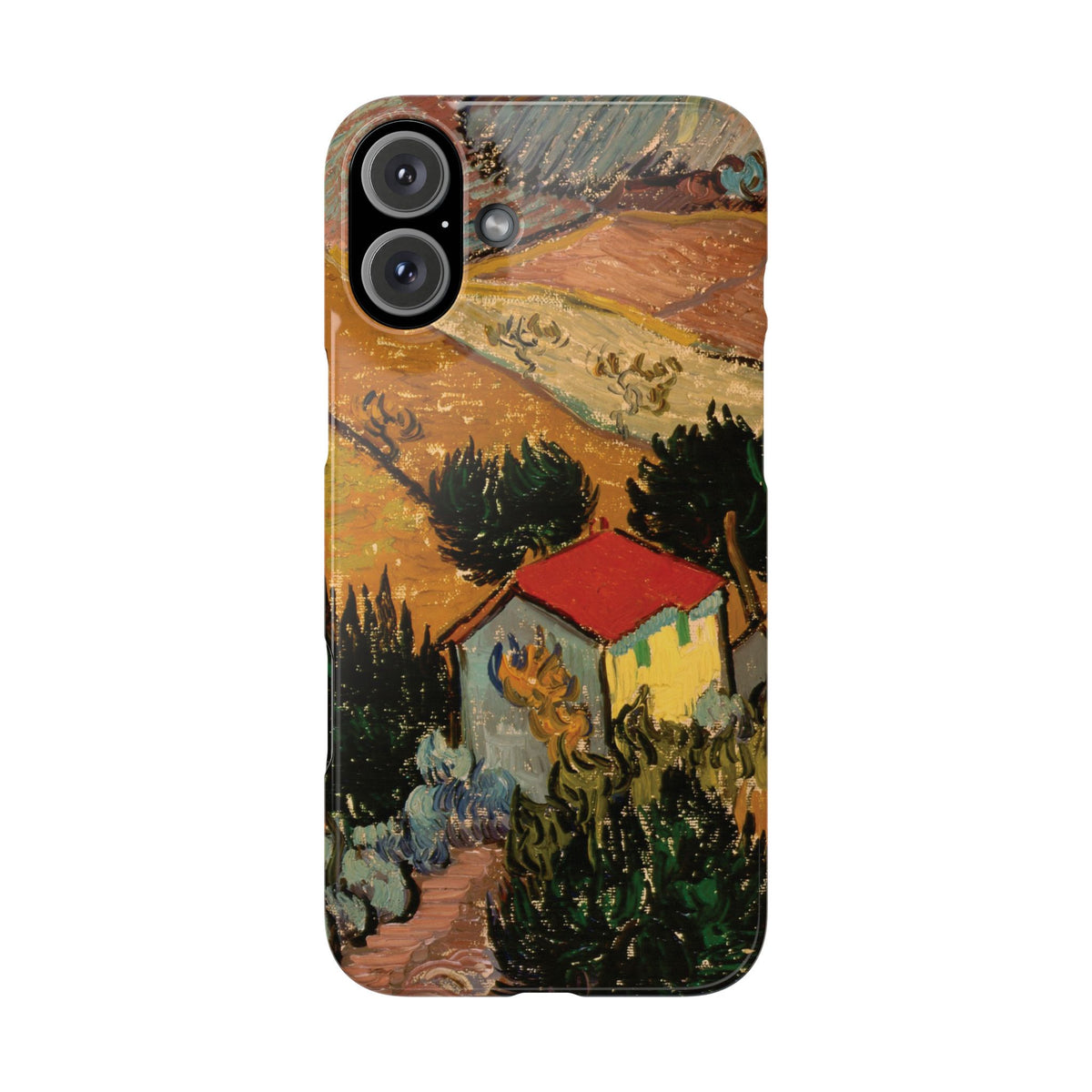 Landscape with House and Ploughman by Vincent van Gogh - iPhone Slim Case
