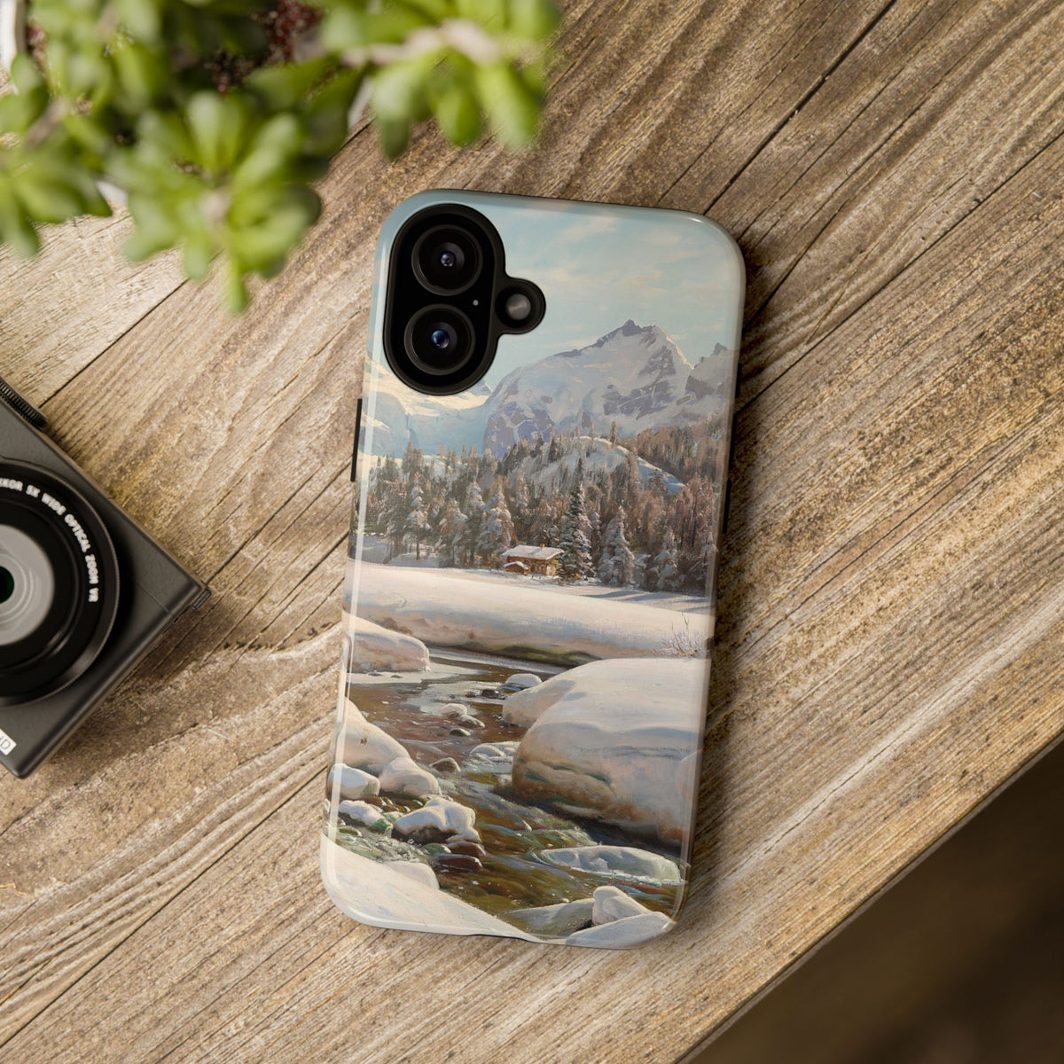 Winter landscape in Switzerland near Engadin by Peder Mork Monsted - iPhone Tough Case