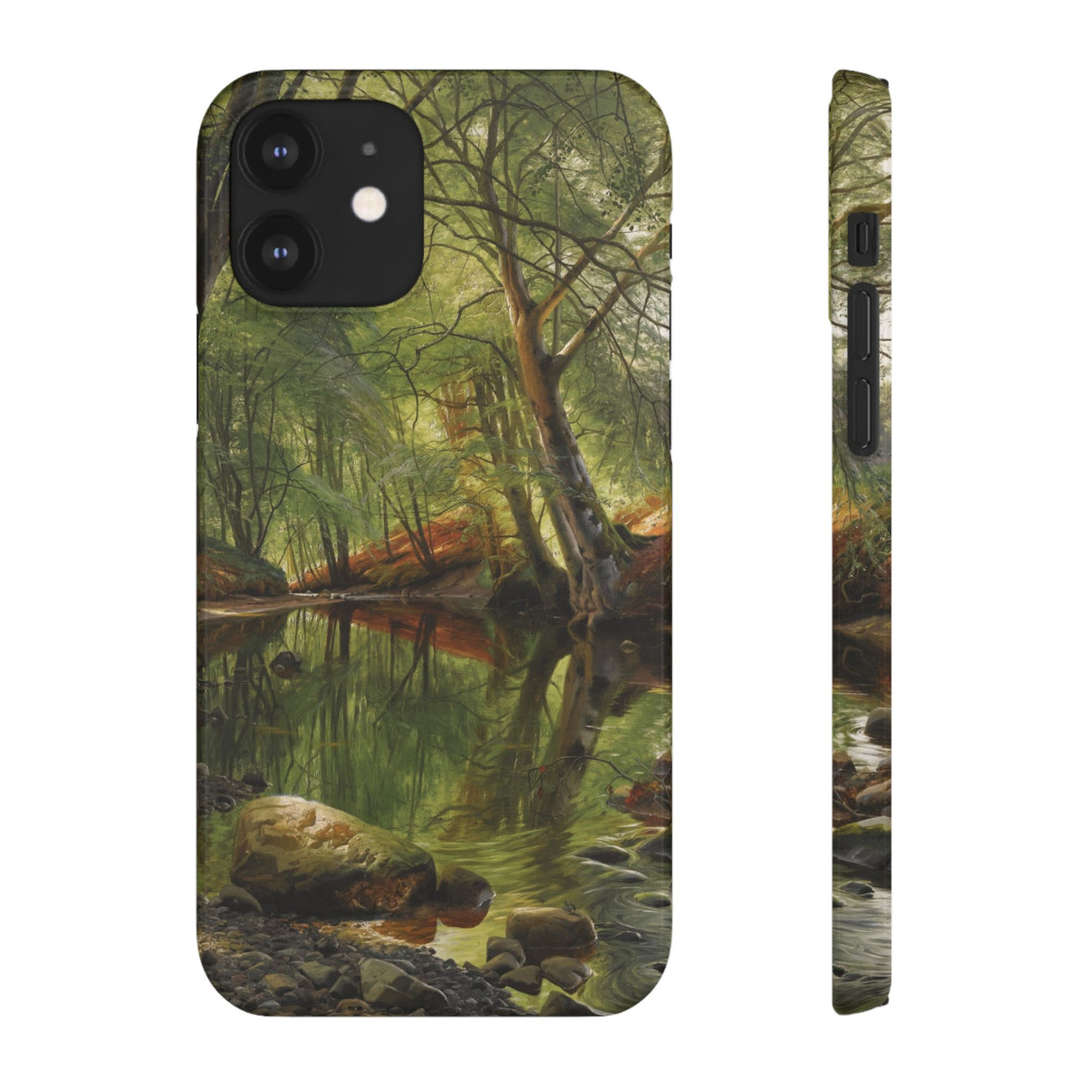 A woodland stream by Peder Mork Monsted - iPhone Slim Case