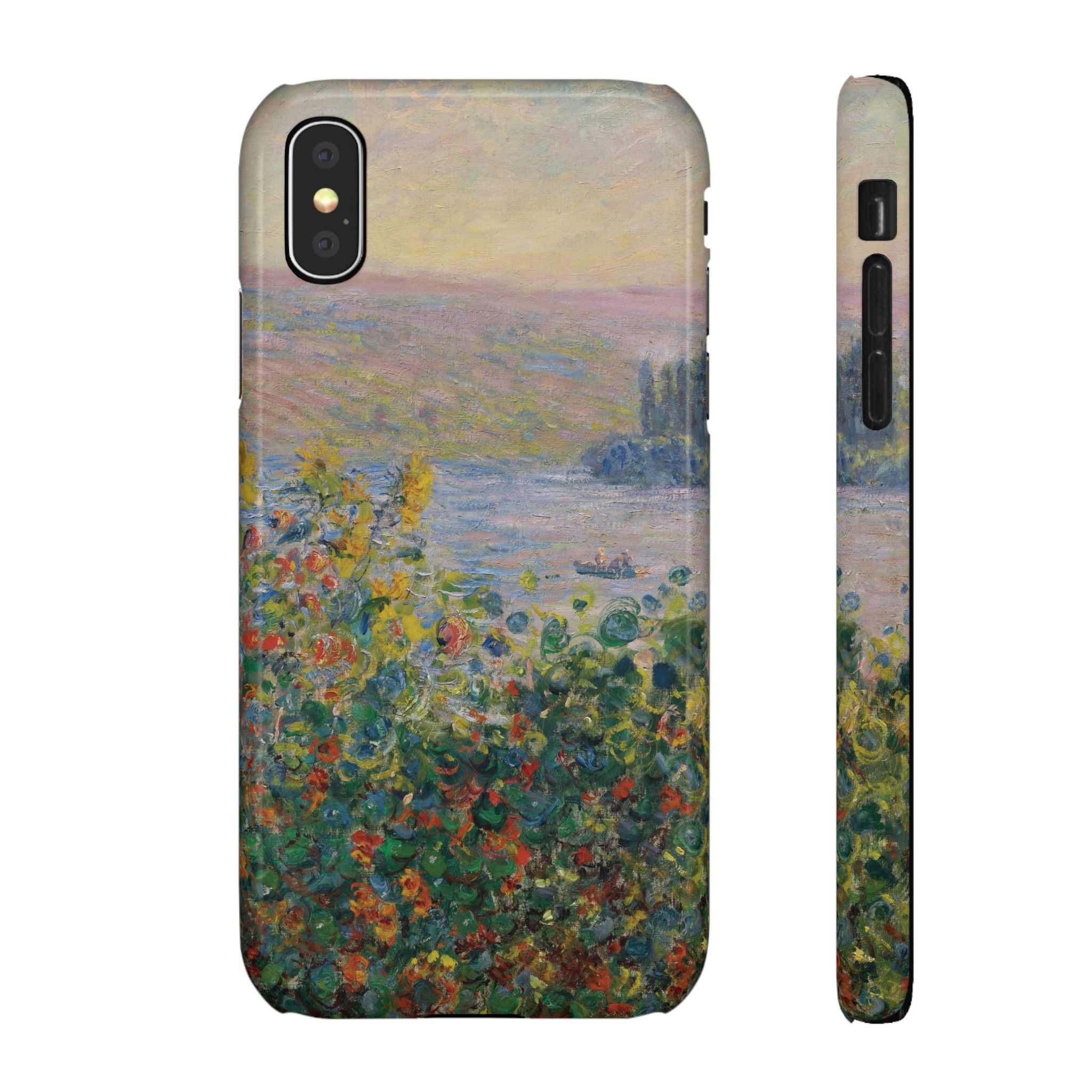 Flower Beds at Vétheuil by Claude Monet - iPhone Slim Case