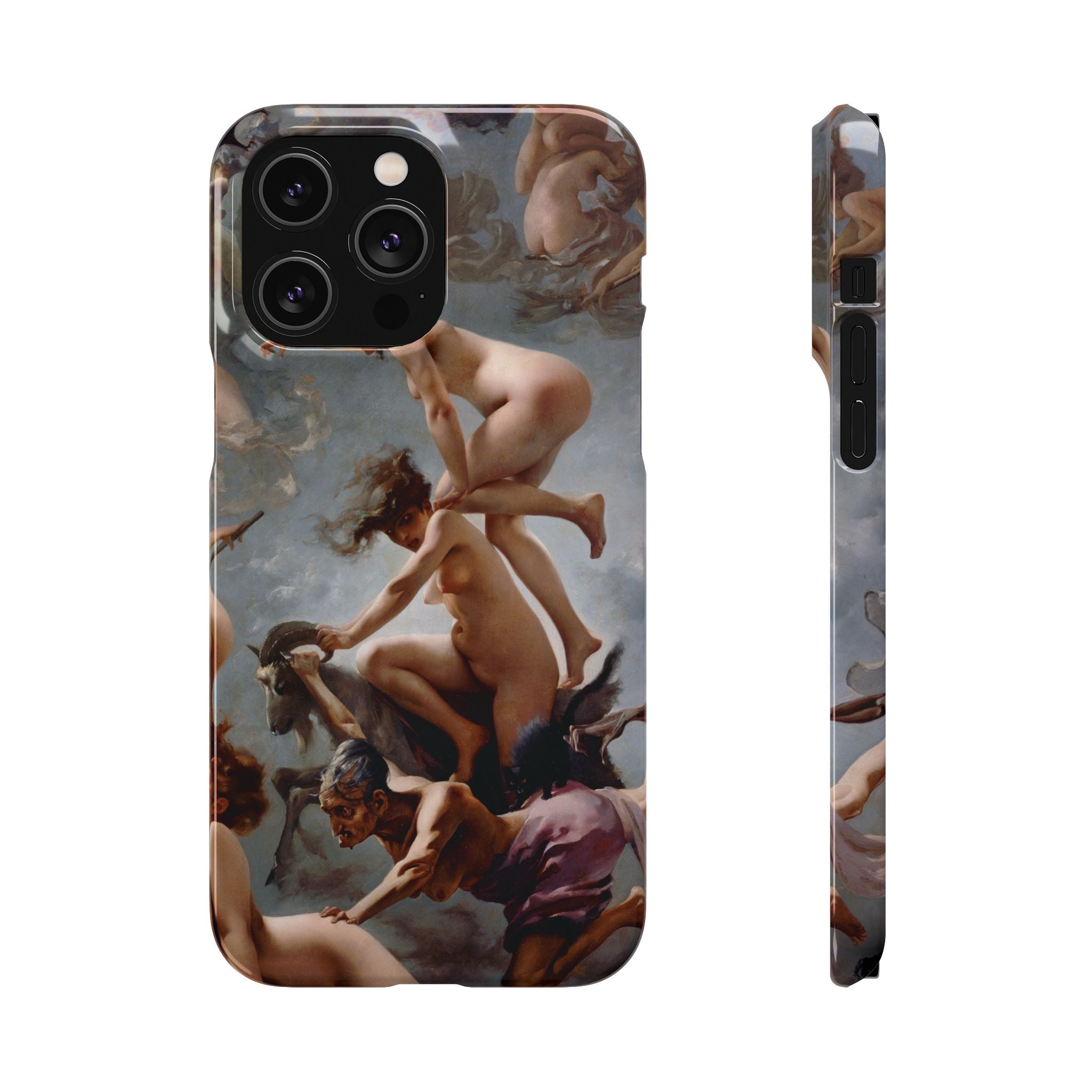 Witches going to their Sabbath by Luis Ricardo Falero - iPhone Slim Case