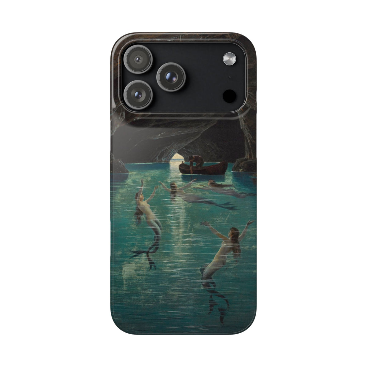 Fisherman and Mermaids in the Blue Grotto on Capri by Hermann Corrodi - iPhone Slim Case