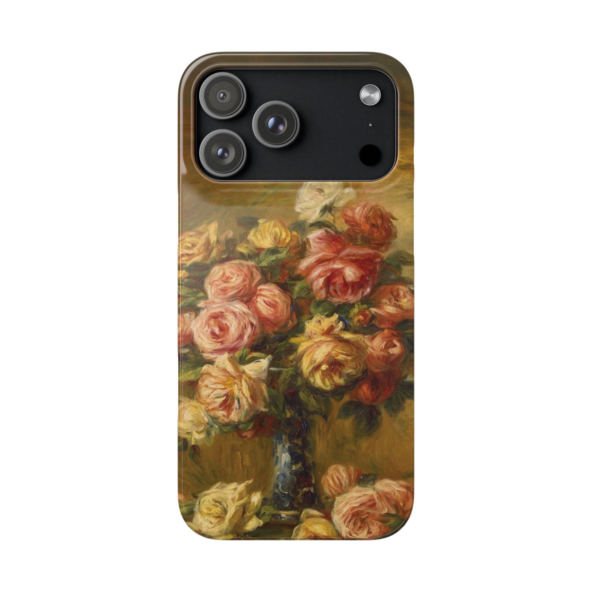 Roses in a Vase by Pierre Auguste Renoir - iPhone Slim Case