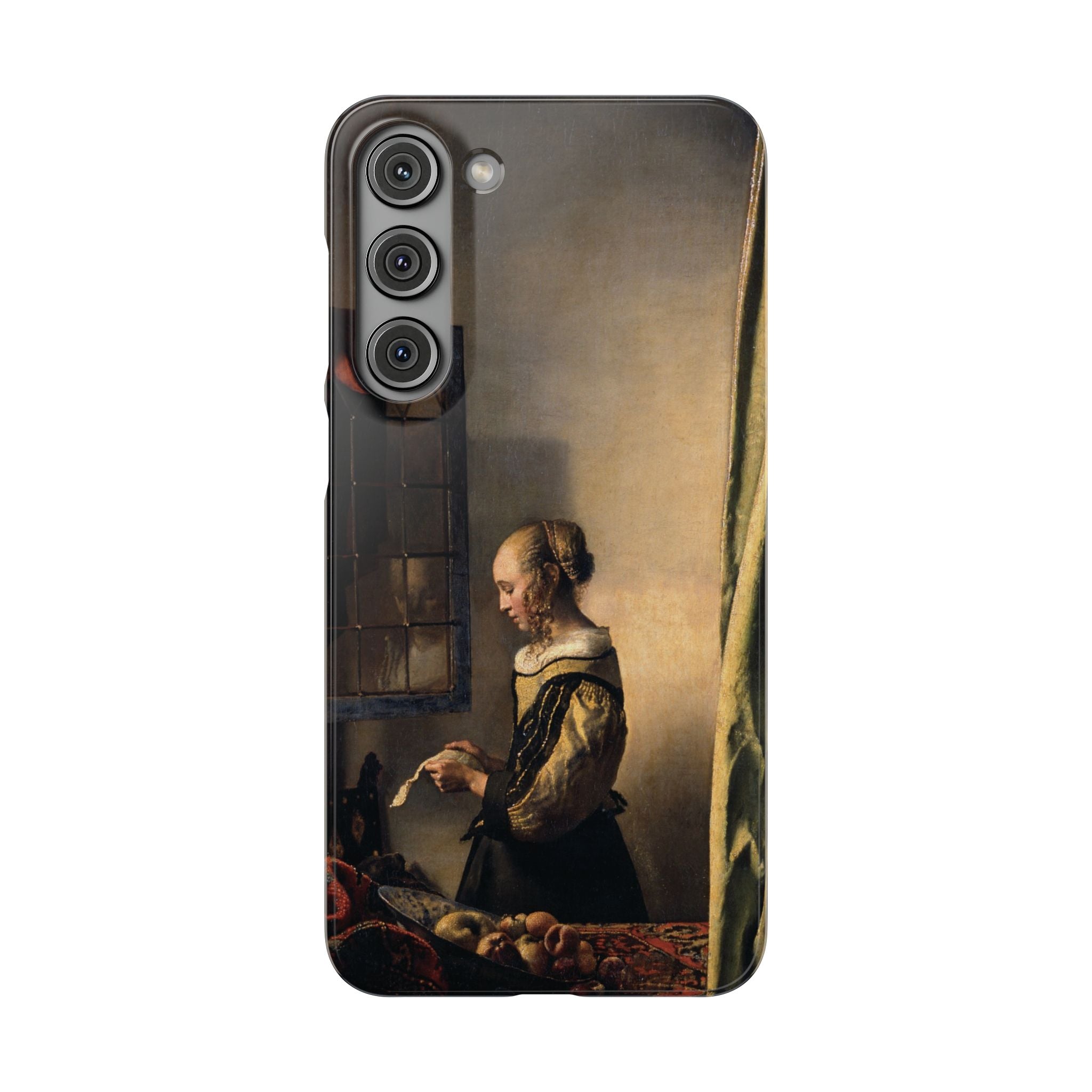 Girl Reading a Letter by an Open Window by Johannes Vermeer - Samsung Slim Case