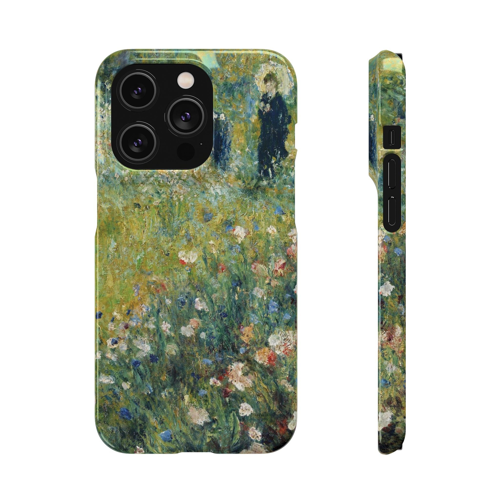 Woman with a Parasol in a Garden by Pierre Auguste Renoir - iPhone Slim Case
