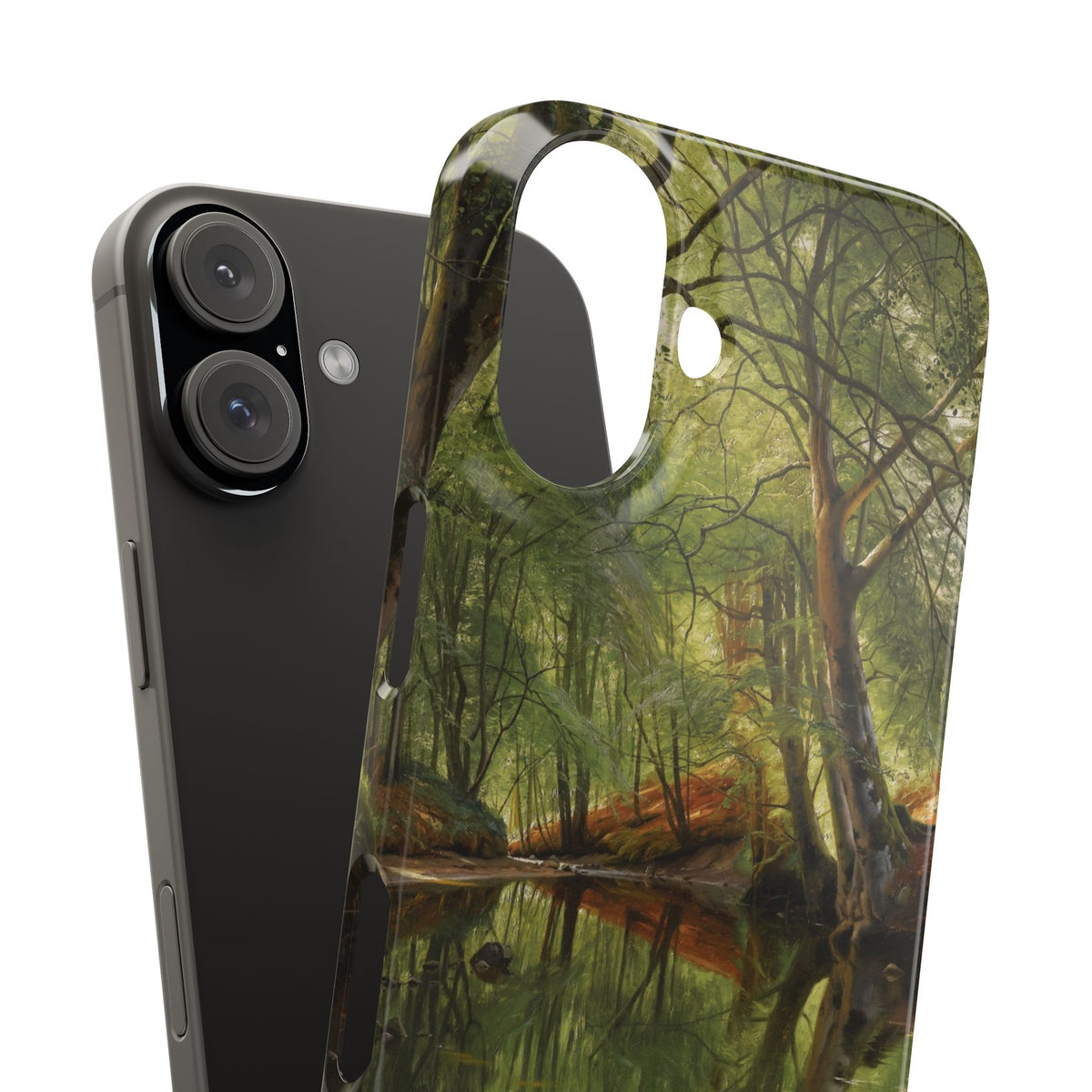 A woodland stream by Peder Mork Monsted - iPhone Slim Case