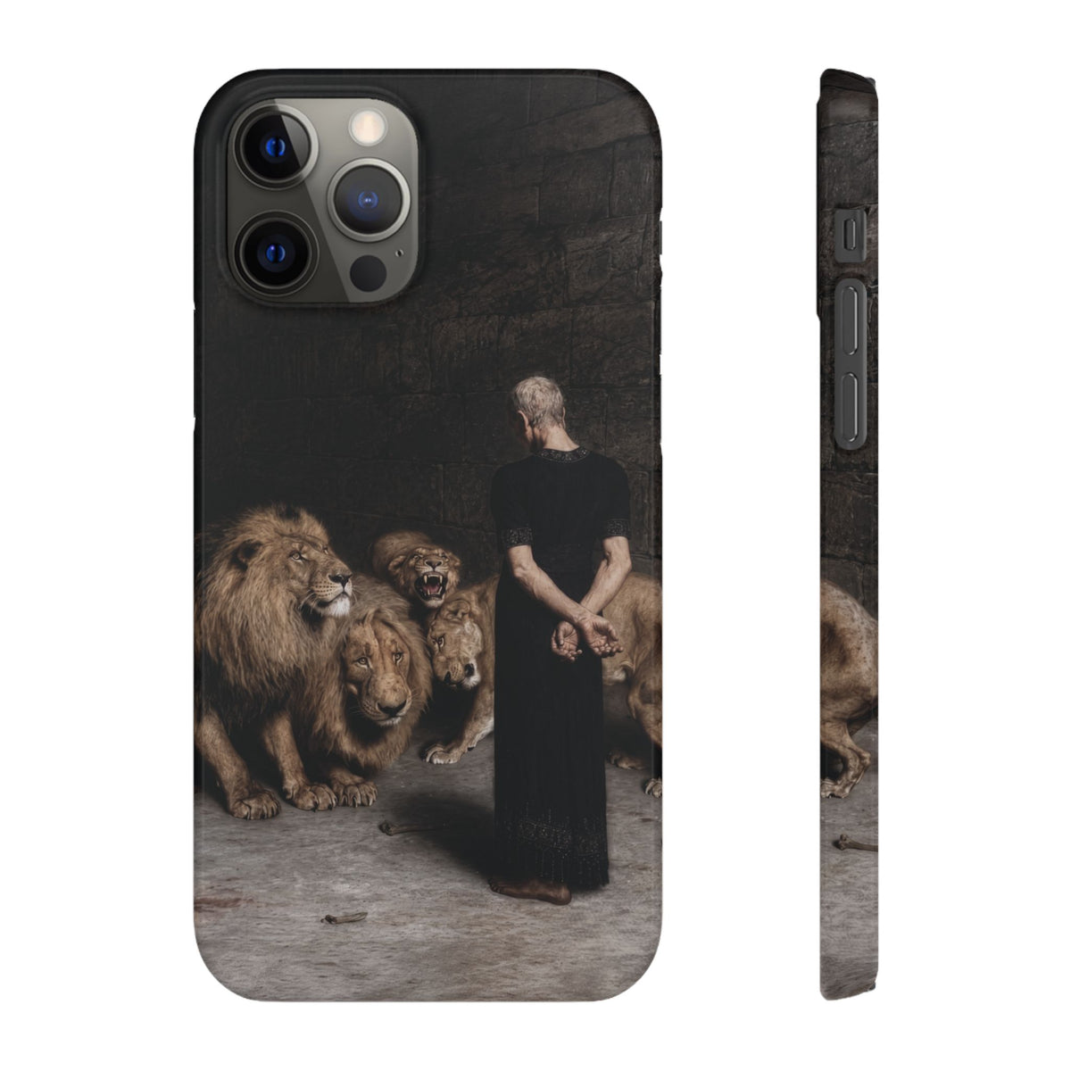Daniel in the Lion's Den by Briton Riviere - iPhone Slim Case