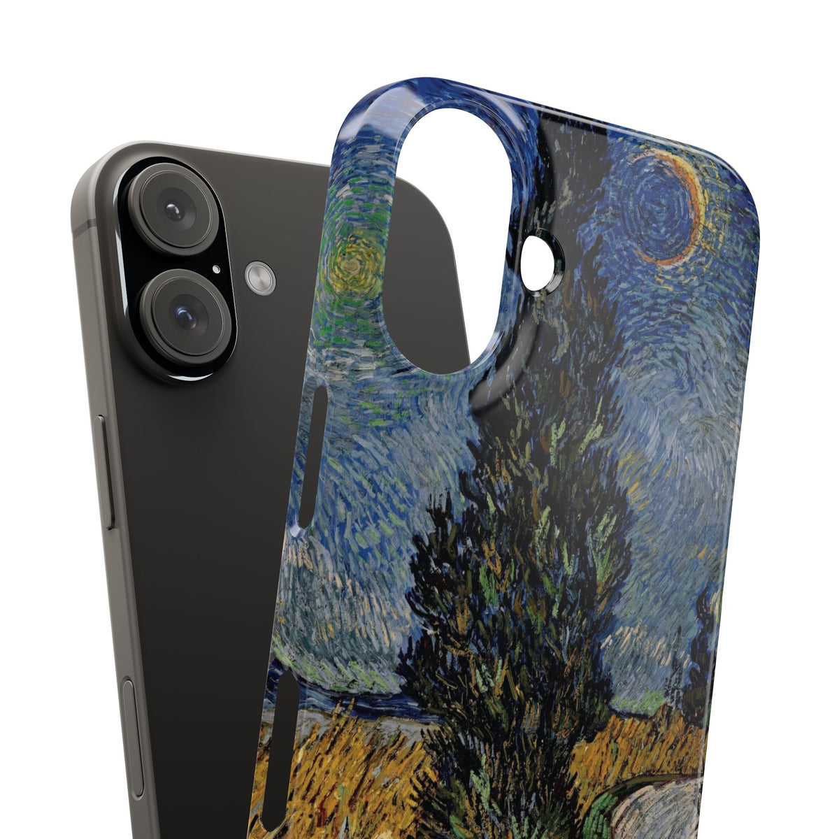 Road with Cypress and Star by Vincent van Gogh - iPhone Slim Case