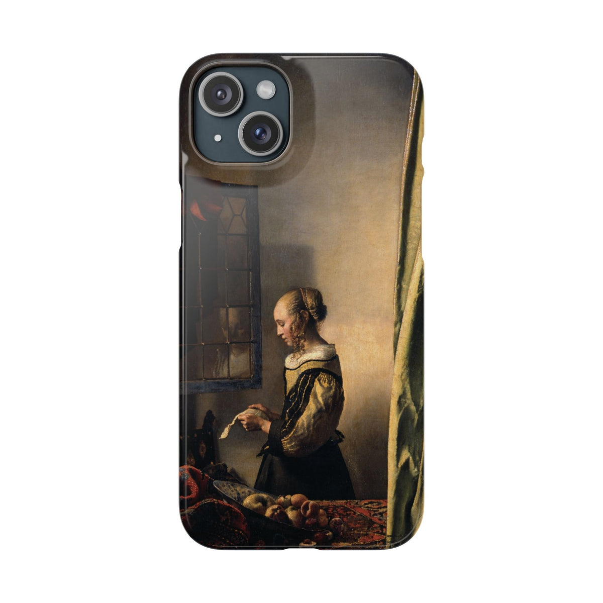 Girl Reading a Letter by an Open Window by Johannes Vermeer - iPhone Slim Case