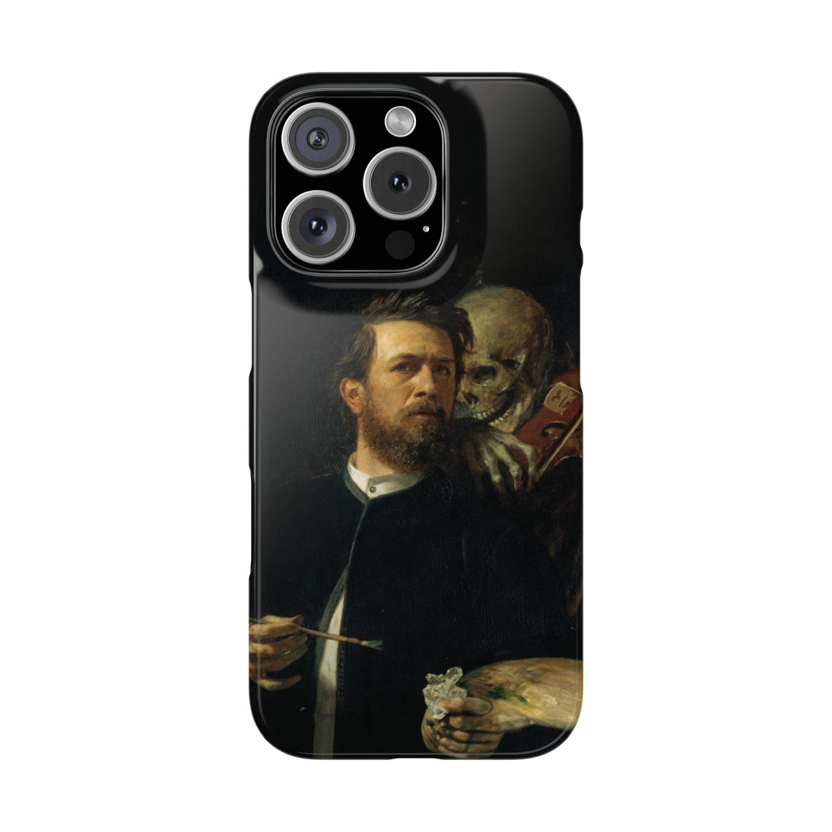 Self Portrait with Death Playing the Fiddle by Arnold Böcklin - iPhone Slim Case