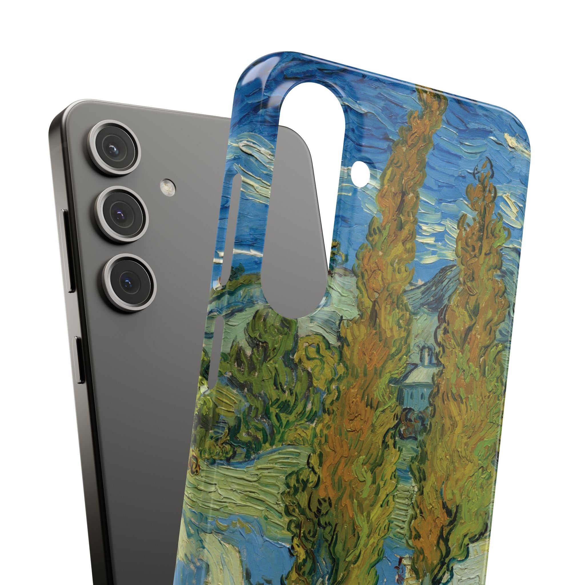 Two Poplars in the Alpilles near Saint-Rémy by Vincent van Gogh - Samsung Slim Case