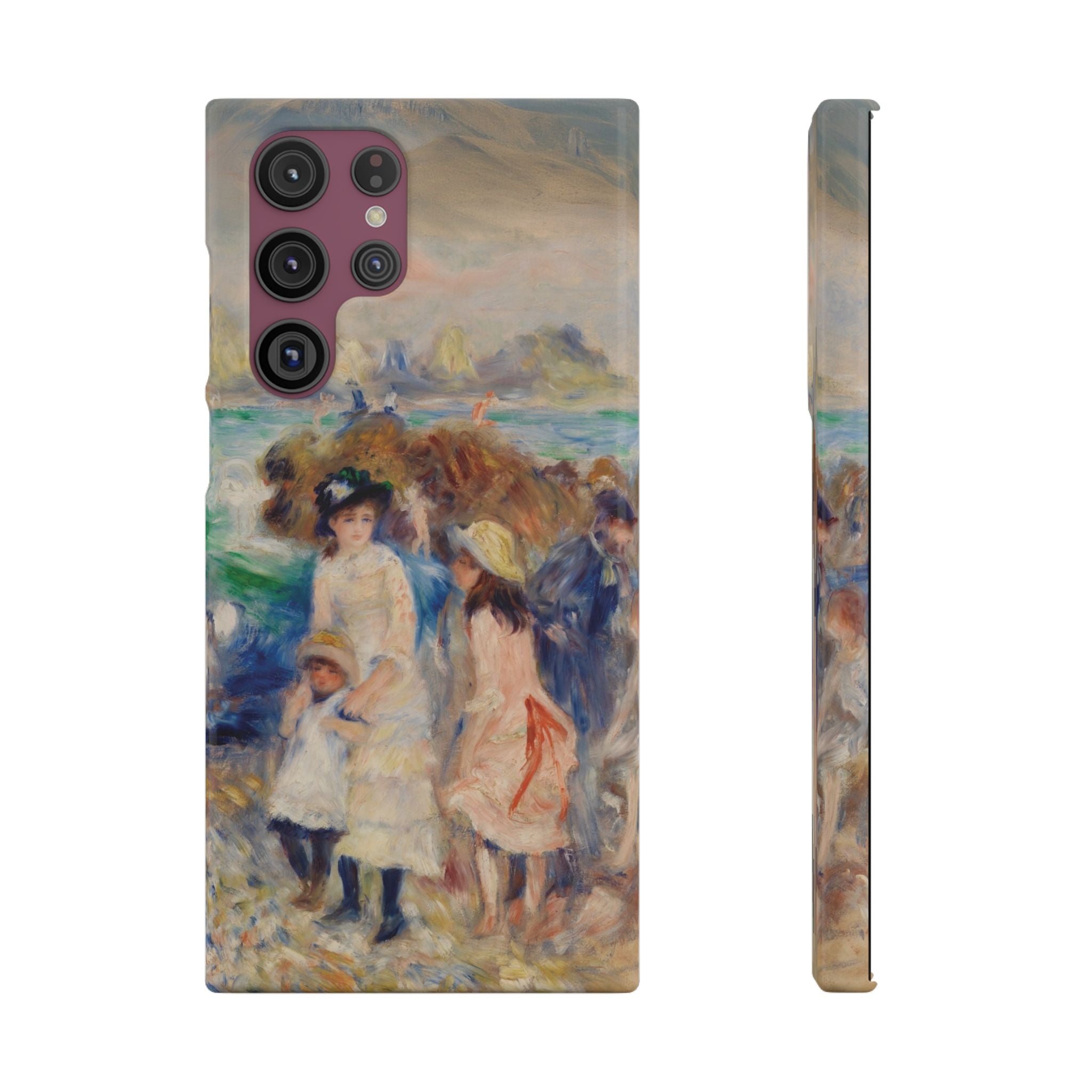 Children at the Beach at Guernsey by Pierre Auguste Renoir - Samsung Slim Case