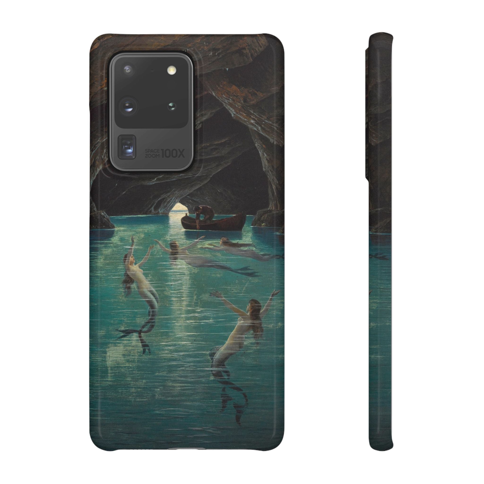 Fisherman and Mermaids in the Blue Grotto on Capri by Hermann Corrodi - Samsung Slim Case