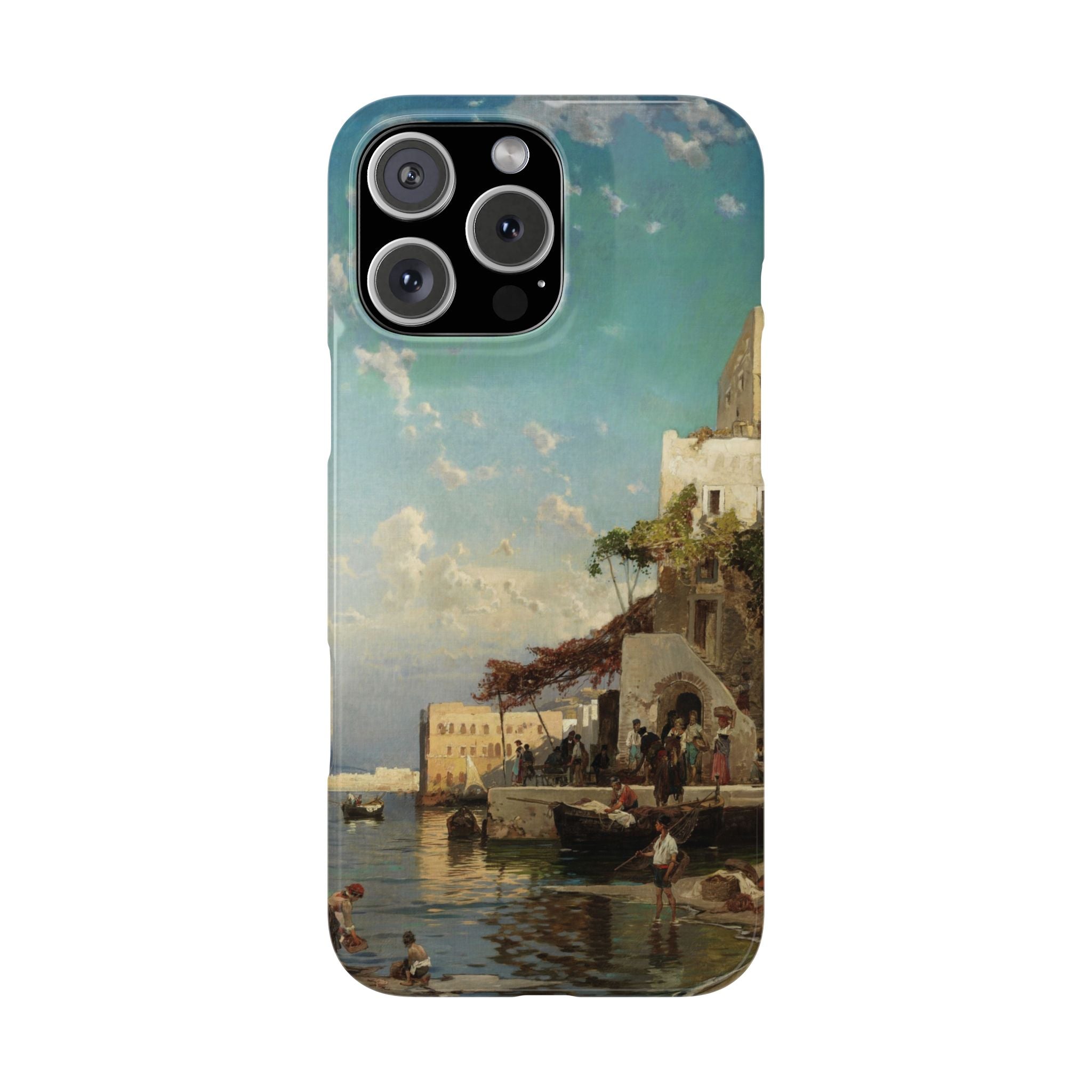 Evening Meeting of the Fishermen by Hermann Corrodi - iPhone Slim Case