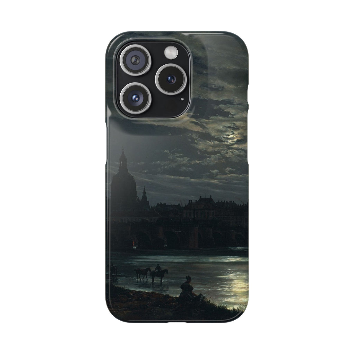 View of Dresden by Moonlight by Johan Dahl - iPhone Slim Case