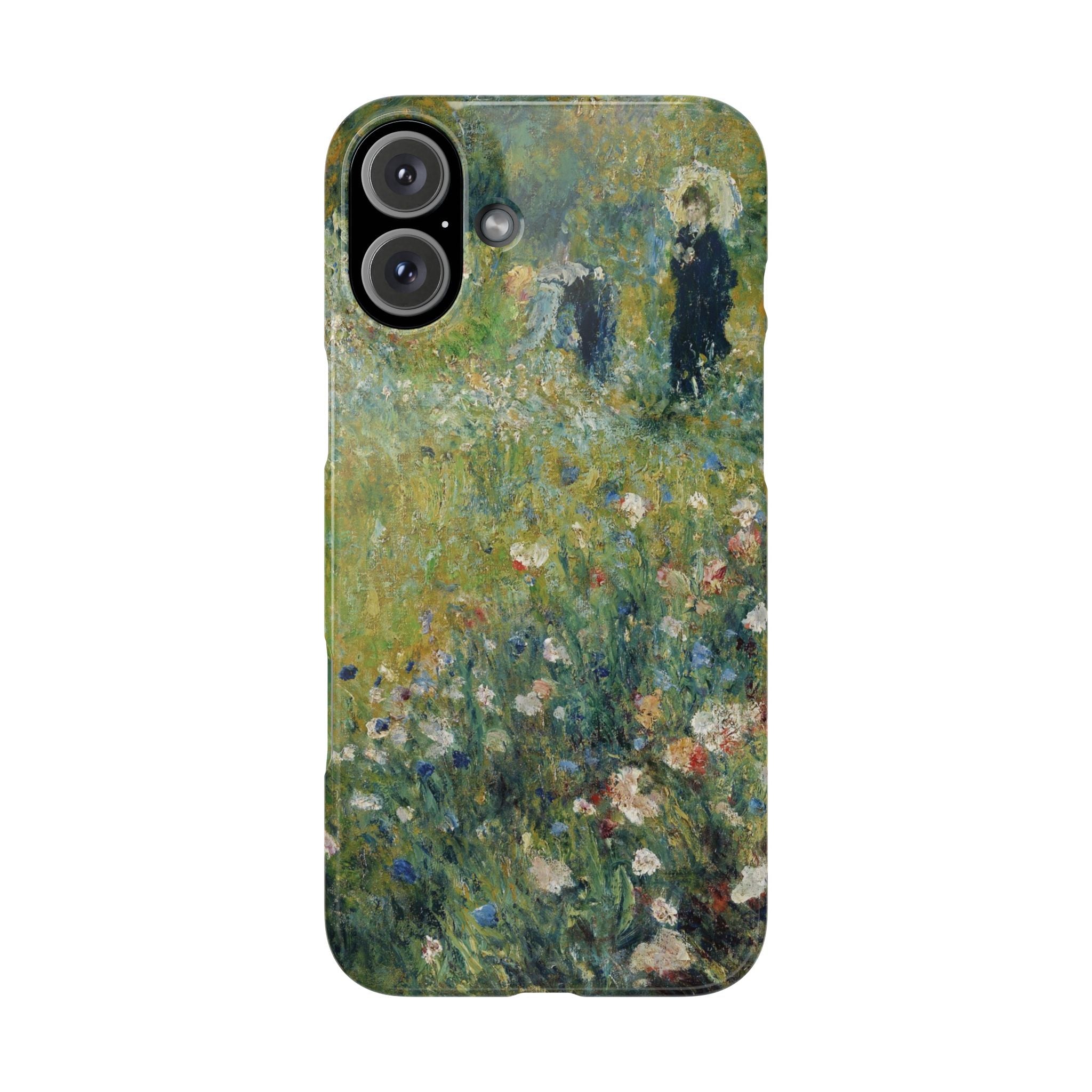 Woman with a Parasol in a Garden by Pierre Auguste Renoir - iPhone Slim Case